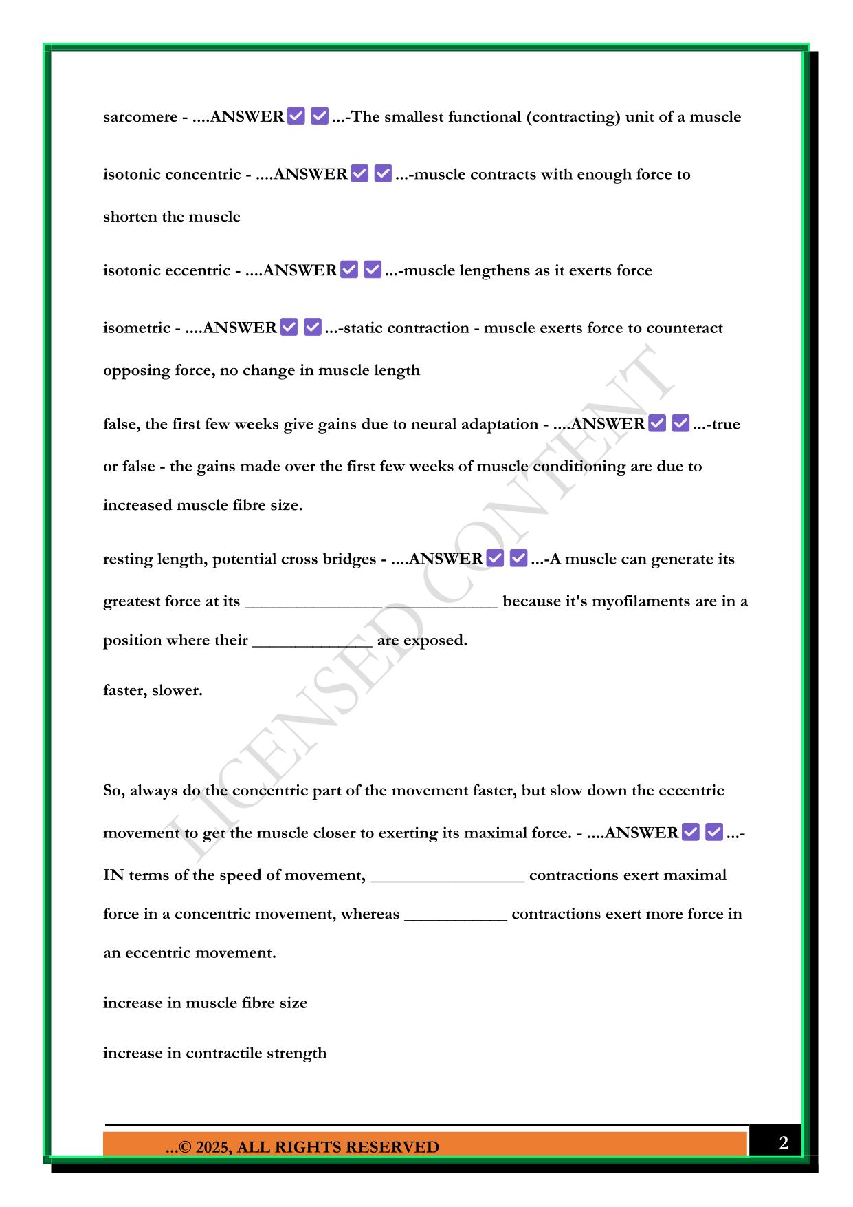 CANFITPRO - FIS THEORY EXAM 2025 QUESTIONS AND ANSWERS