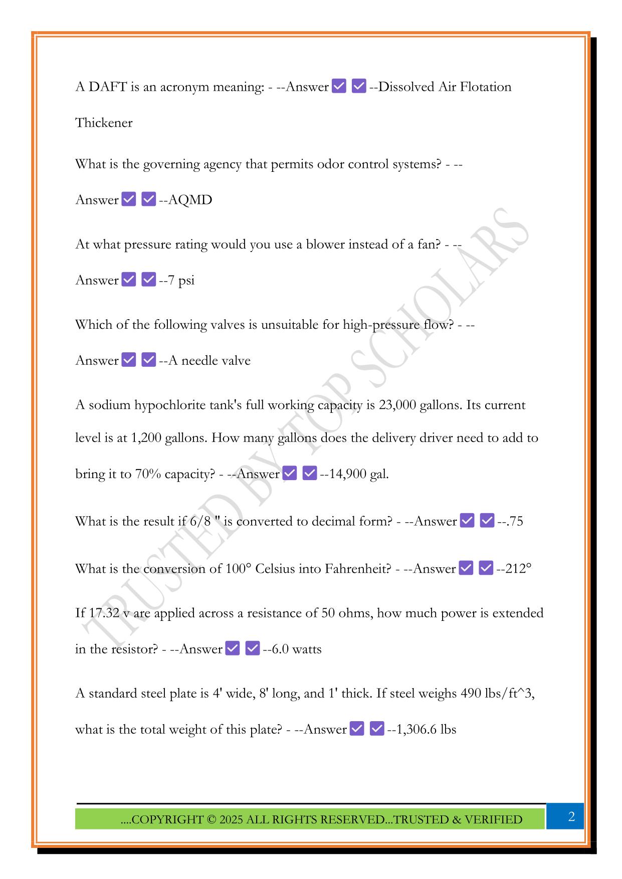 CWEA Practice Test 2025 Questions and Answers