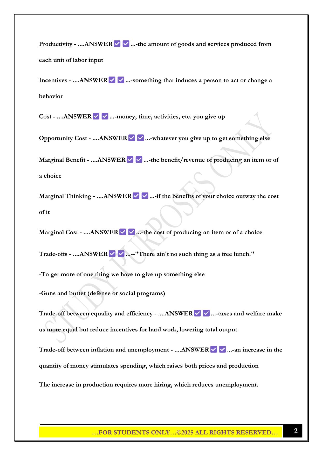 ECN 211 Exam 1 2025 Questions and Answers