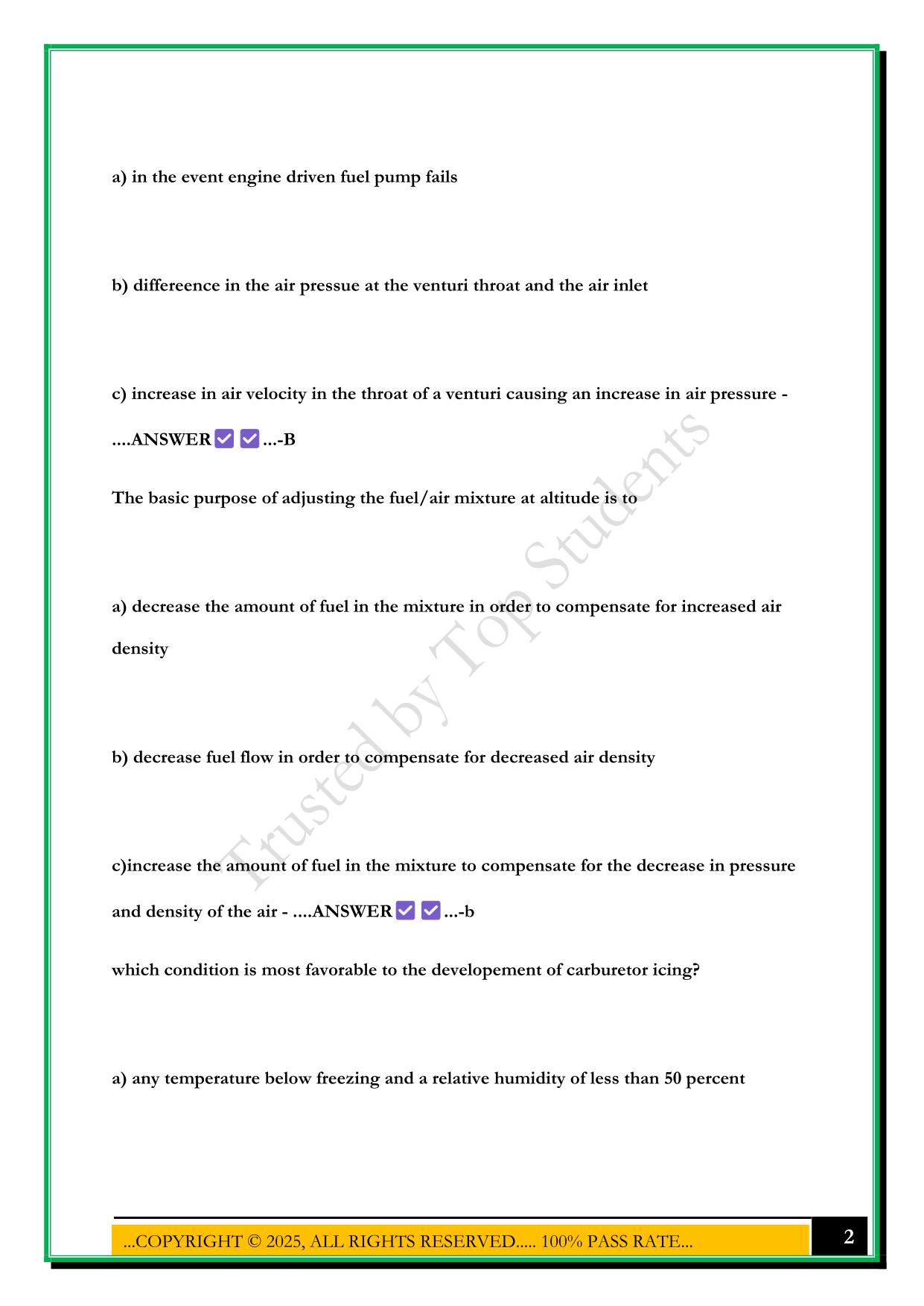 PRIVATE PILOT WRITTEN EXAM 2025 QUESTIONS AND ANSWERS