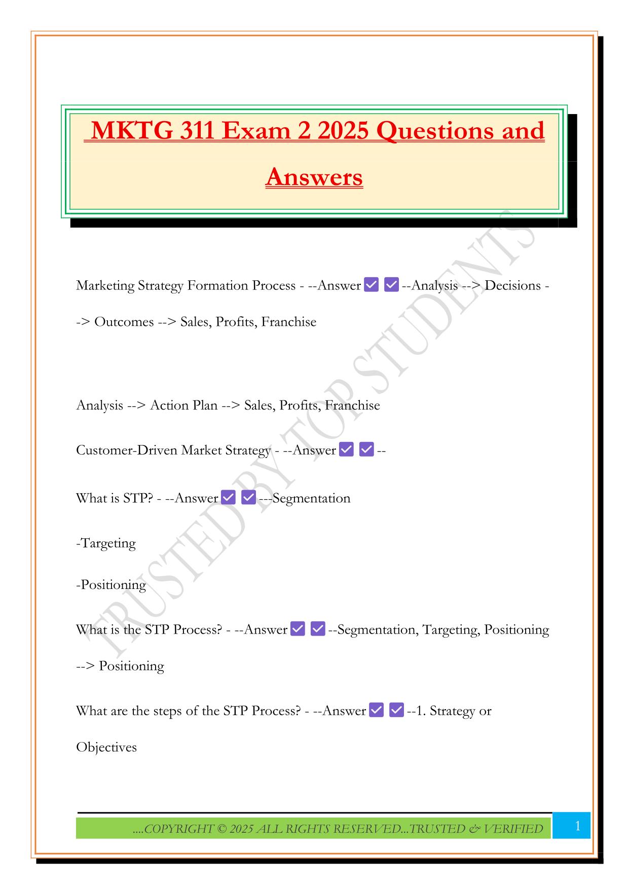 MGMT 311 UO Exam #2 2025 Questions and Answers