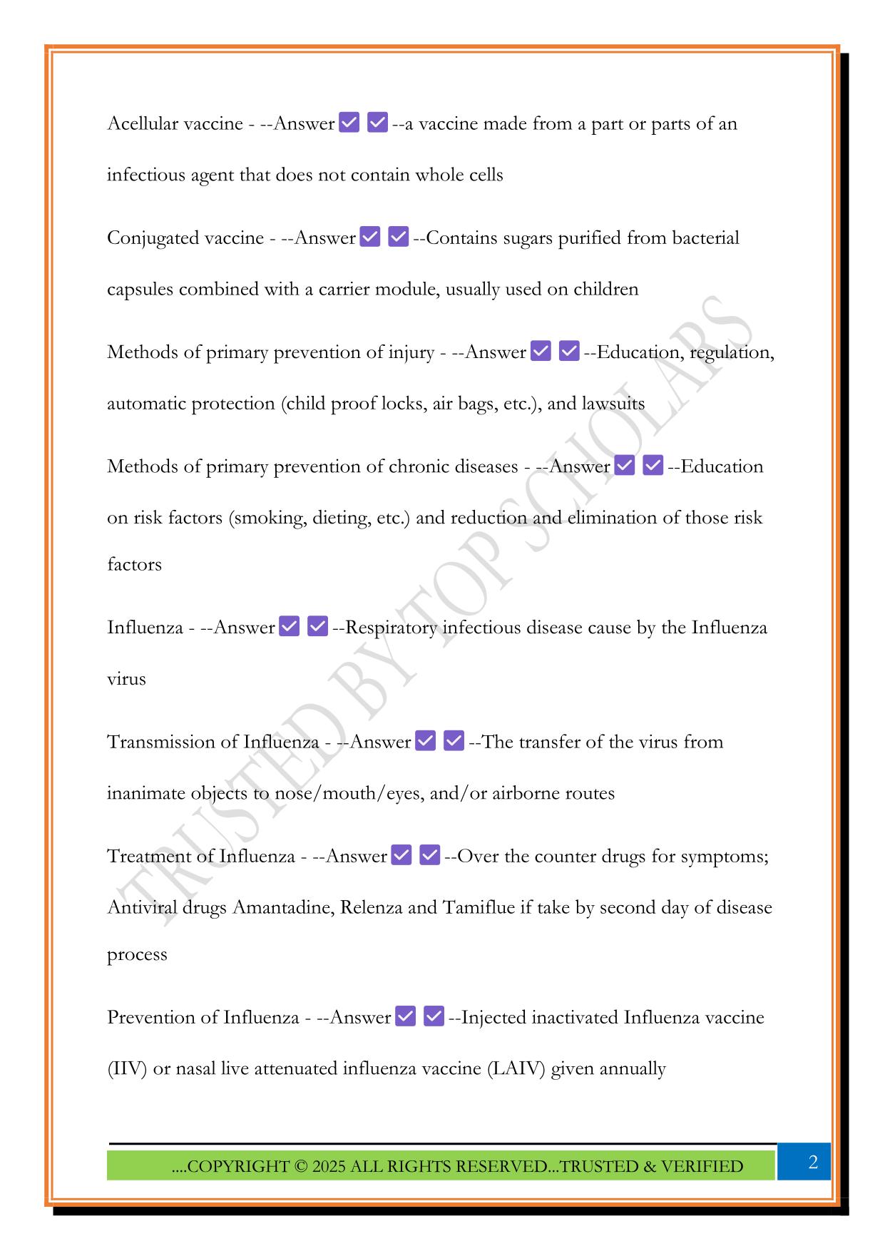 Community Health Final Exam 2025 Questions and Answers