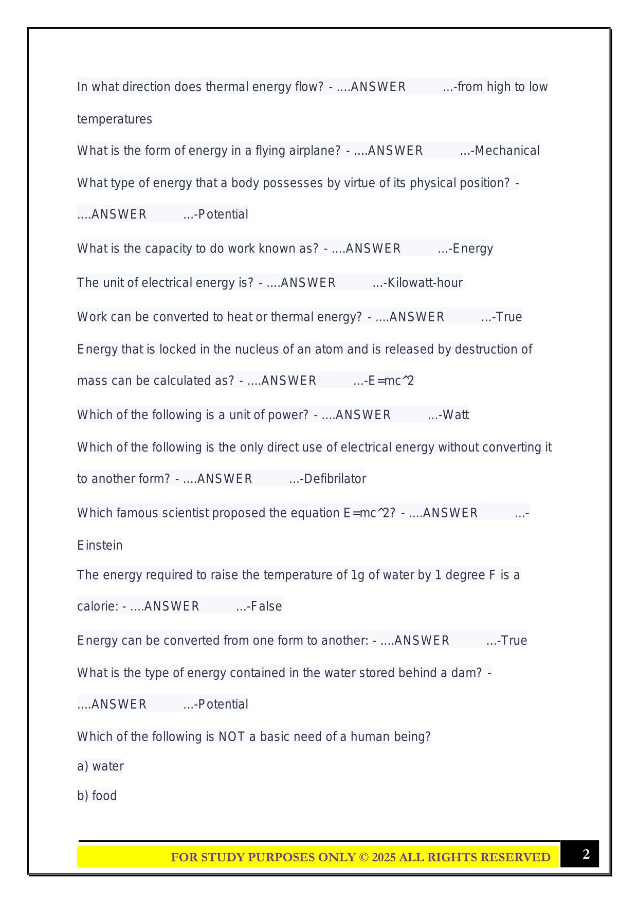 PSU EGEE 101 Final Exam 2025 Questions and Answers