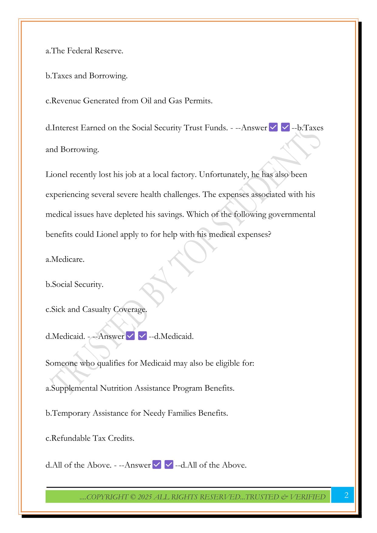FHCE 3200 poverty management Exam 2025 Questions and Answers