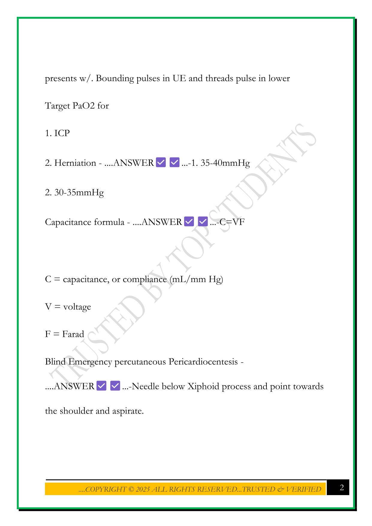 FLIGHT PARAMEDIC EXAM 2025 QUESTIONS AND ANSWERS