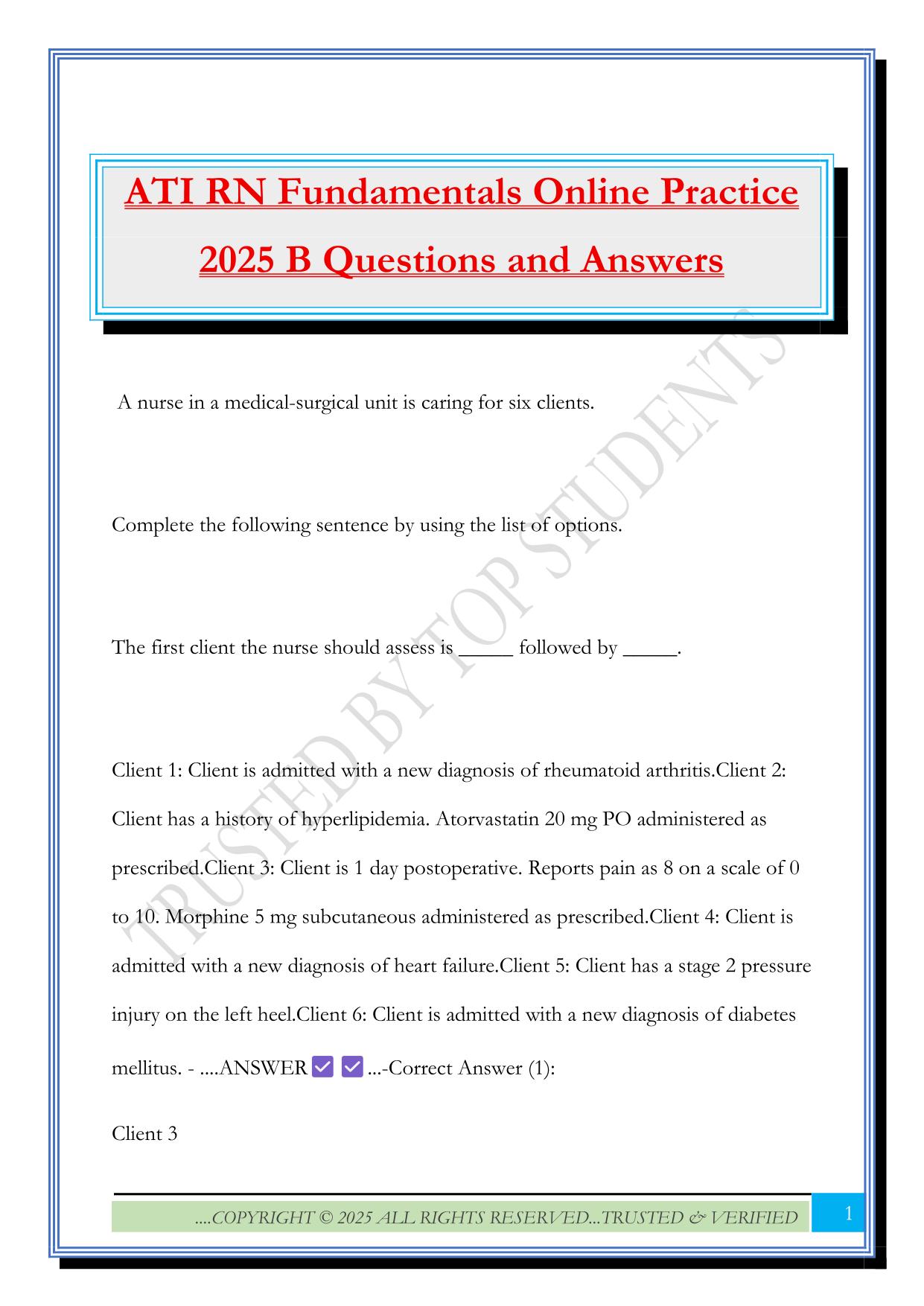 ATI Leadership Fall 2025 Bundled Exams Questions and Answers |100% Pass |Verified and Updated