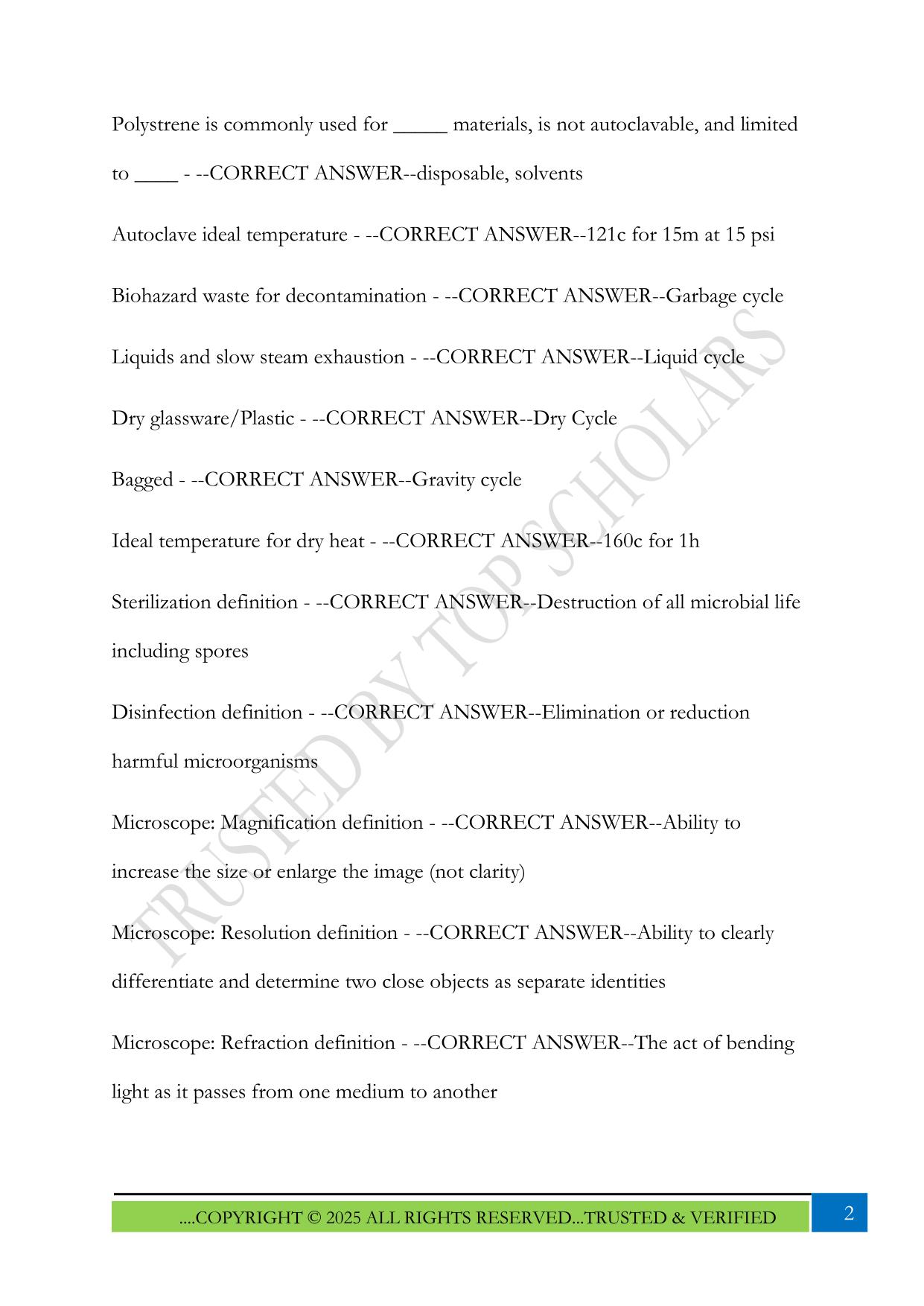 MLPAO Test Prep ~ Lab Safety and Equipment 2025 Questions and Answers