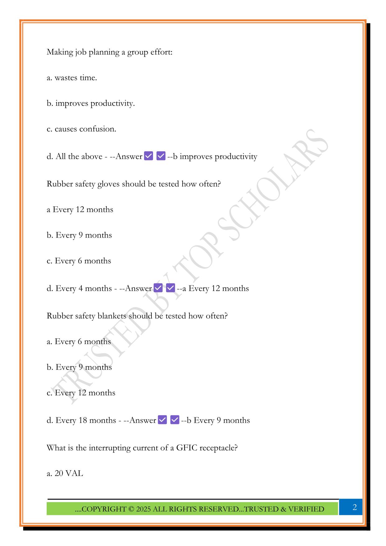 CWEA E/I 2 Study Guide Questions and Answers Updated 2025