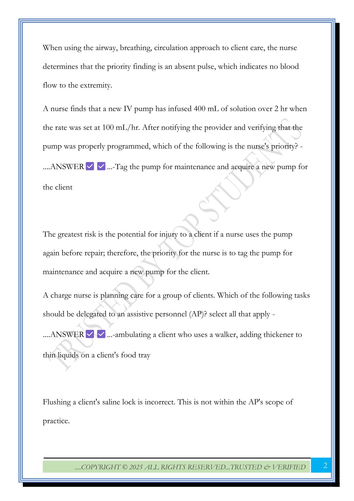 RN Leadership 2025 A Rational Exam Questions and Answers