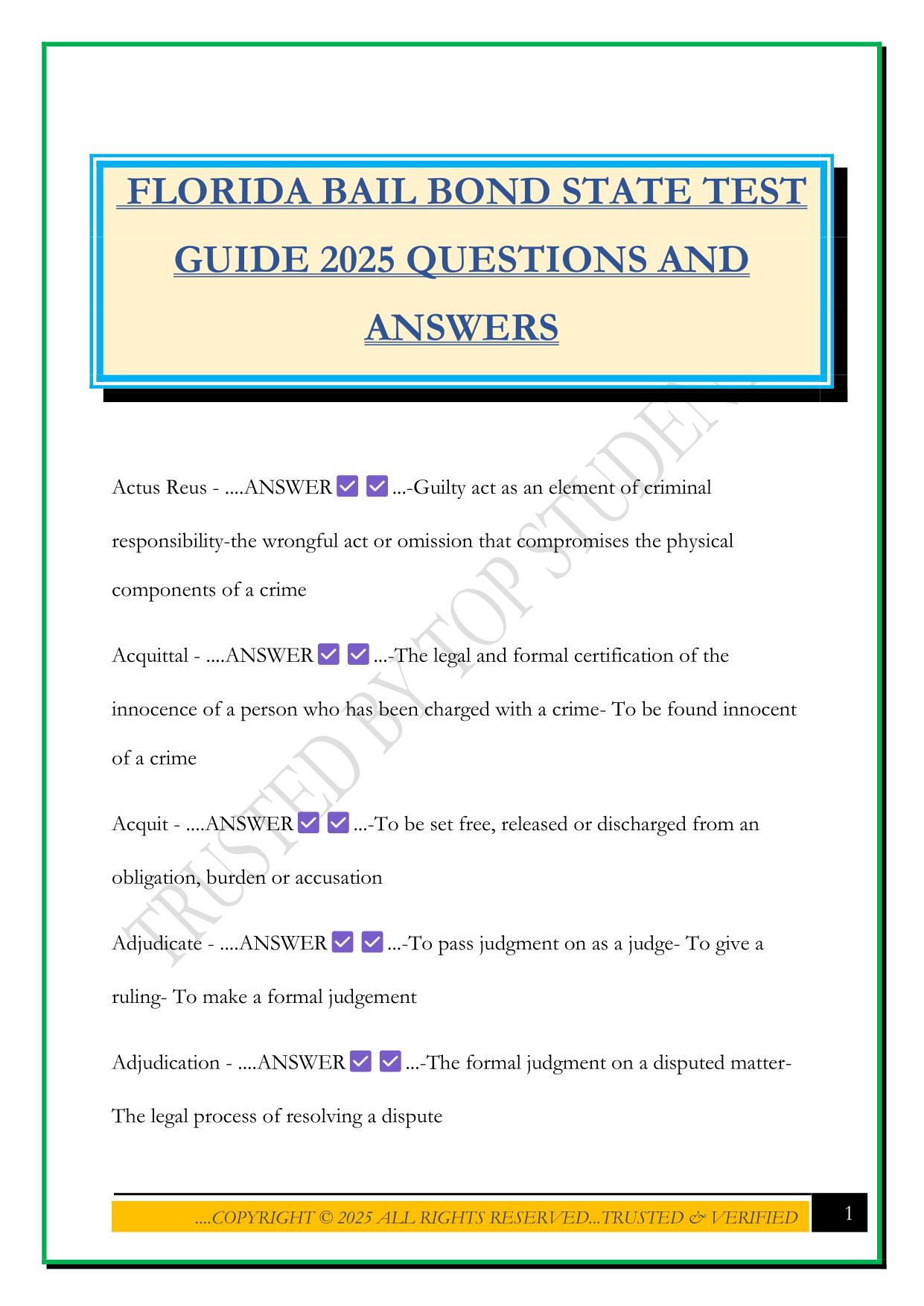 MS BAIL AGENT STUDY GUIDE 2025 QUESTIONS AND ANSWERS