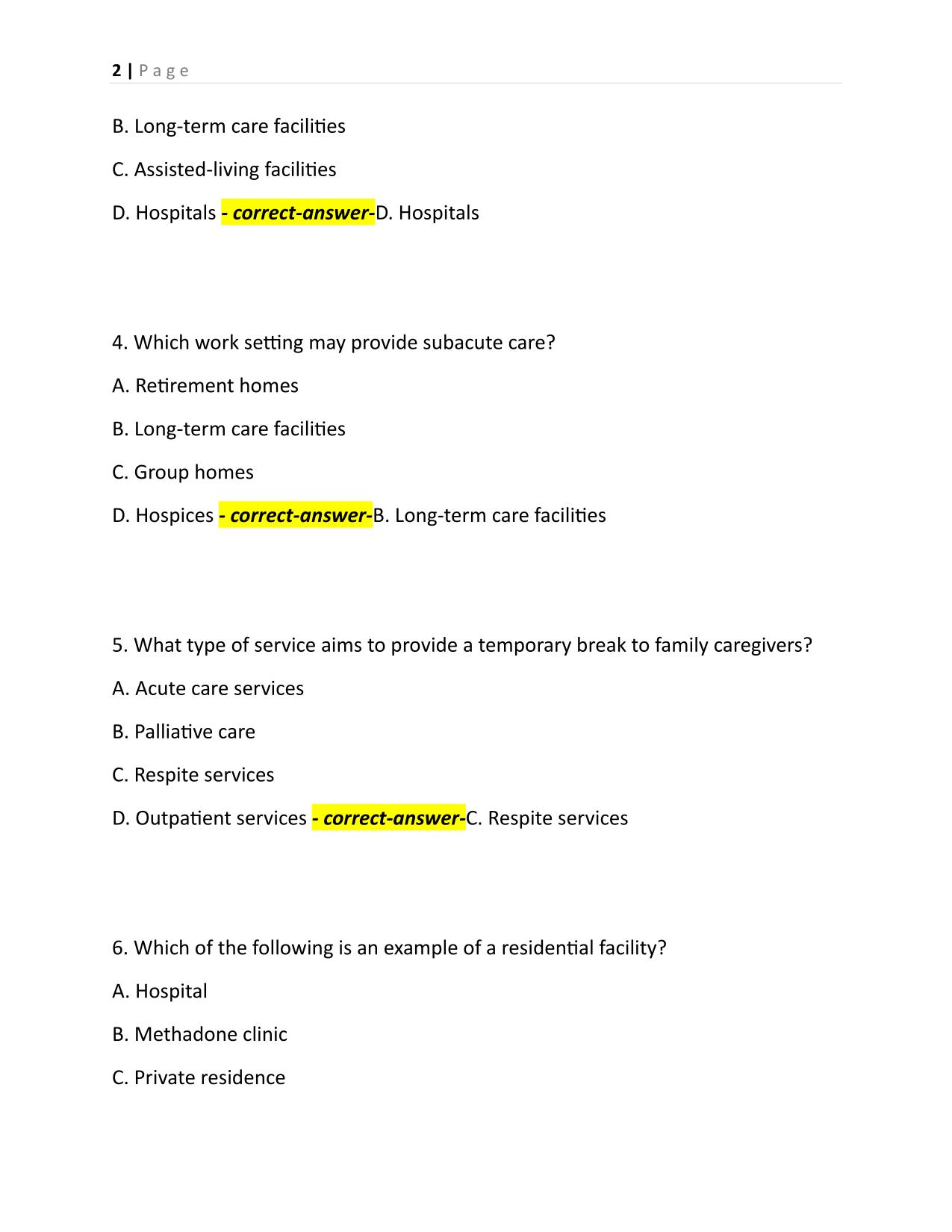 HCA PROVINCIAL EXAM REVIEWER 2025; COMPREHENSIVE Q&A FOR GUARANTEED SUCCESS