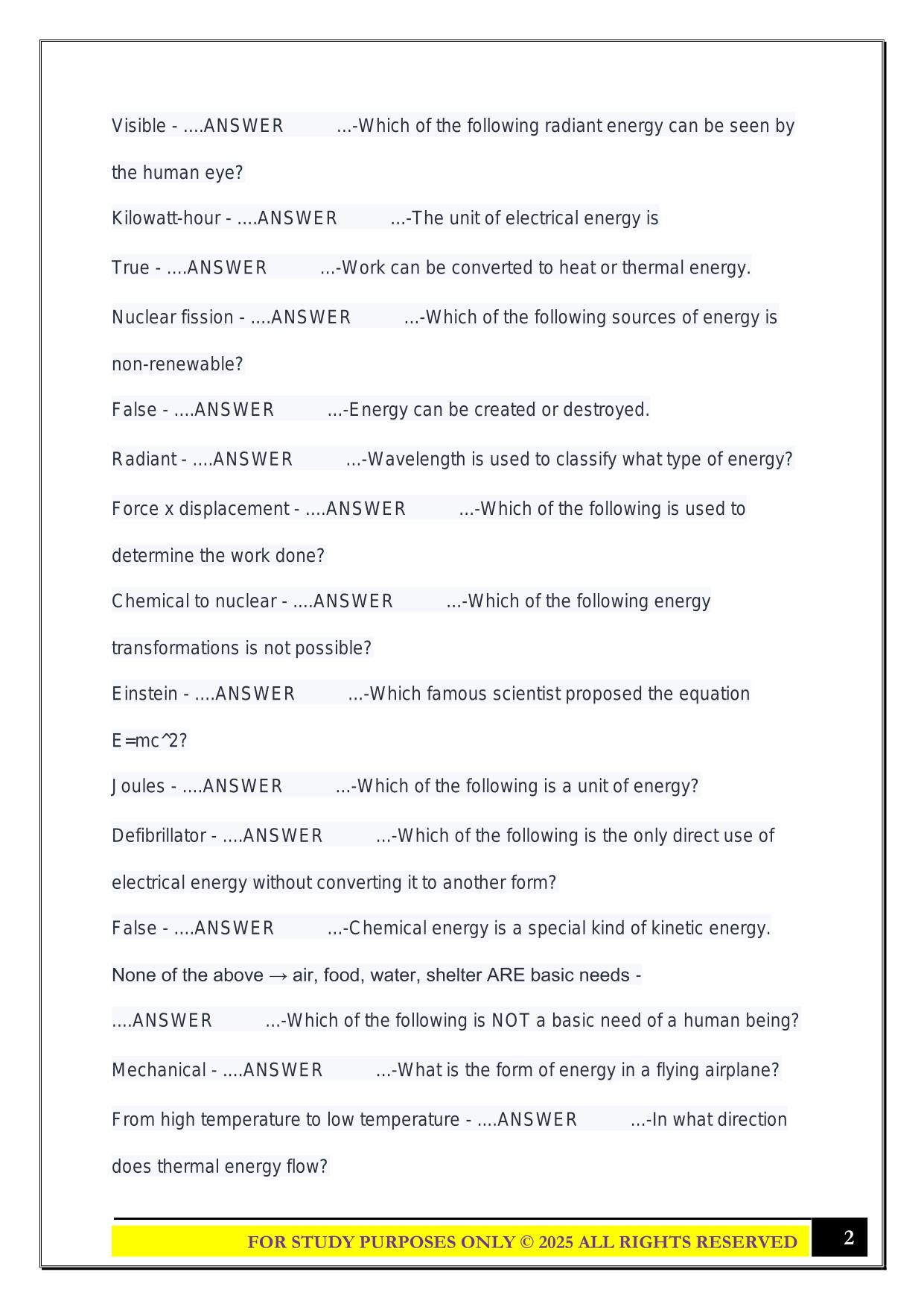 EGEE 101 Exam 1 2025 Questions and Answers