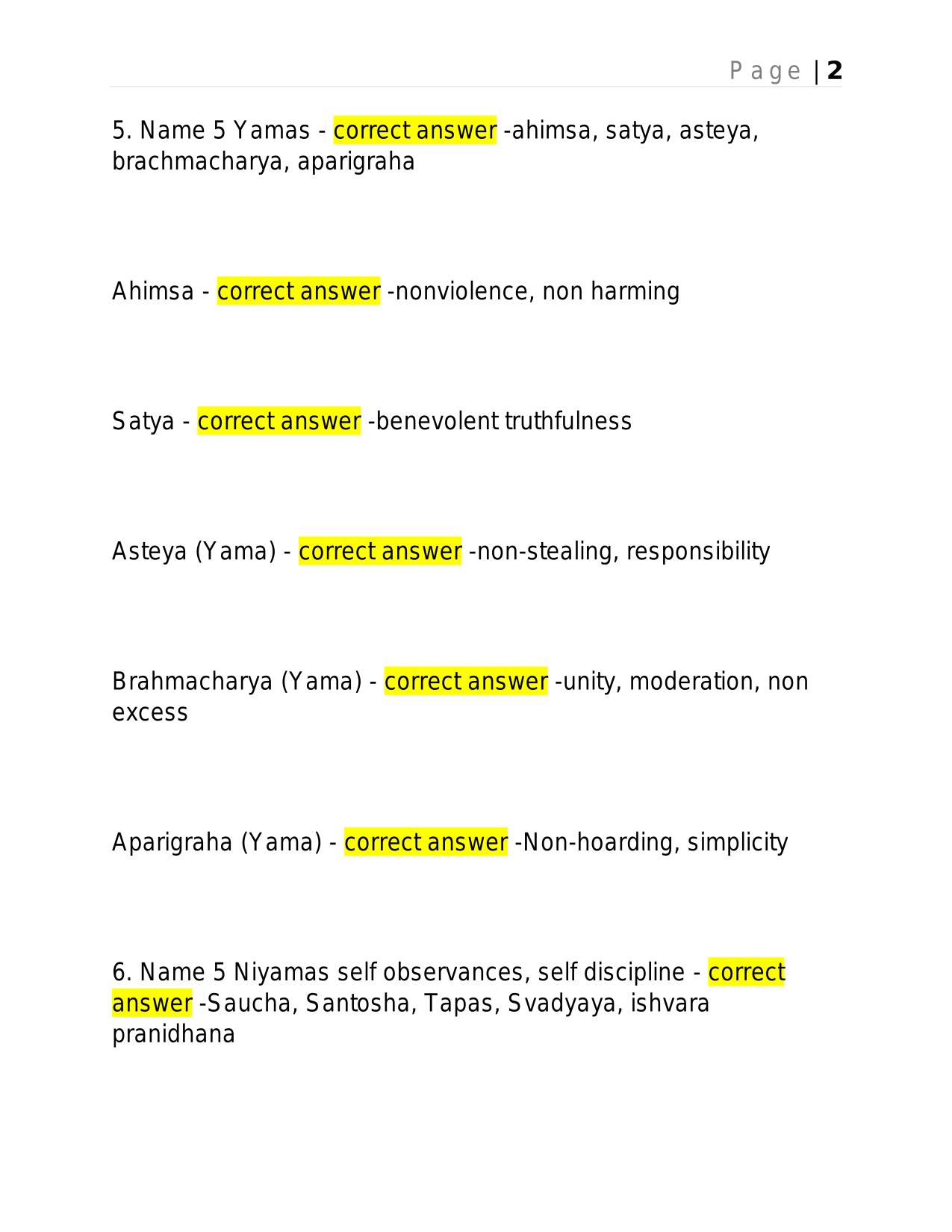200 YOGA YTT EXAM 1 2025 BRAND NEW ACTUAL EXAM WITH ANSWERS.