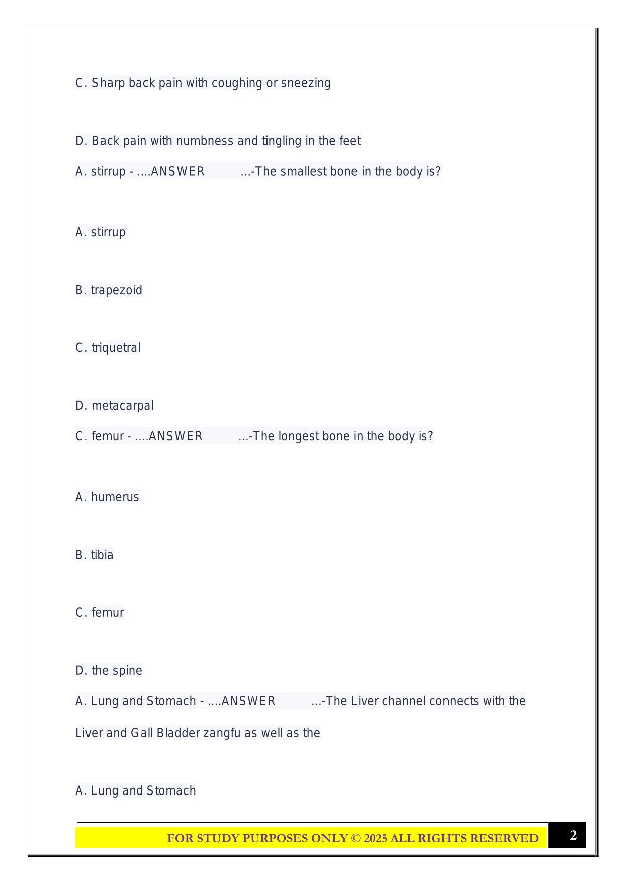 TCM TEST QUESTIONS 2025 WITH CORRECT ANSWERS