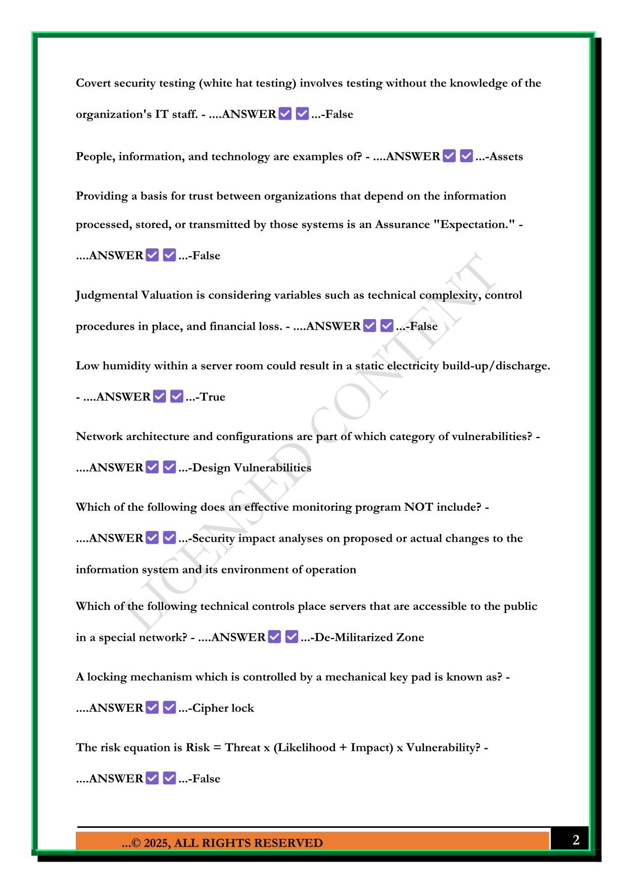 FEDVTE CYBER RISK MANAGEMENT FOR MANAGERS EXAM 2025 QUESTIONS AND ANSWERS