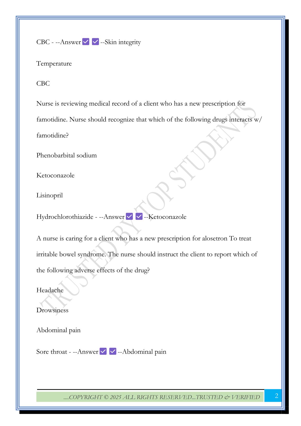 The Gastrointestinal System ati Exam 2025 Questions and Answers