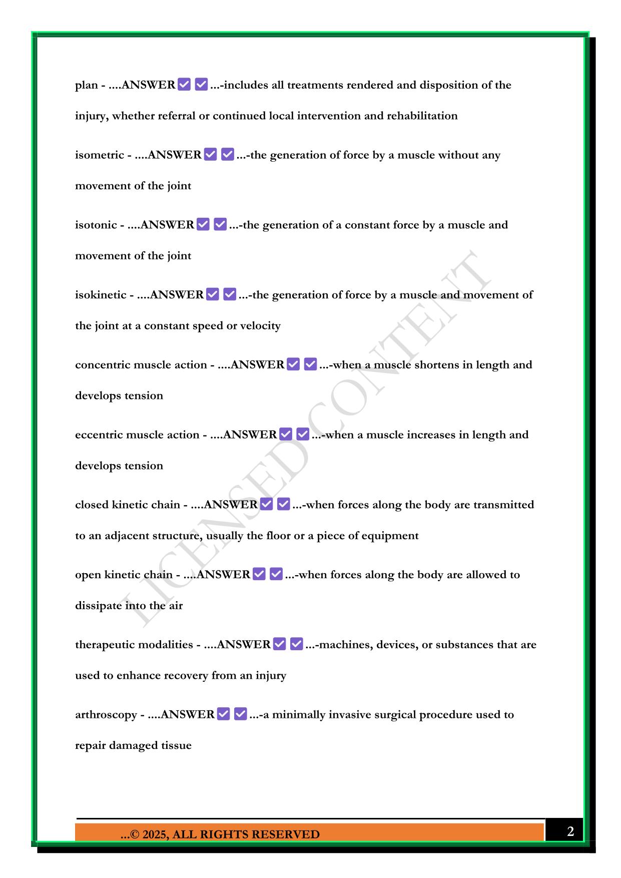 INTRO TO EXERCISE SCIENCE (EXAM 2 PRACTICE) IUPUI 2025 QUESTIONS AND ANSWERS