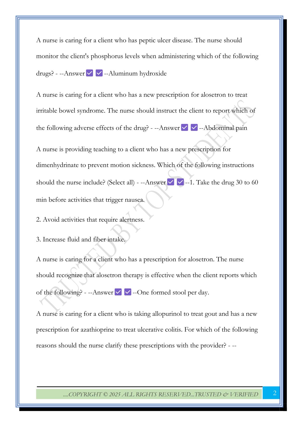 ATI The Gastrointestinal System Test 4.0 Exam 2025 Questions and Answers