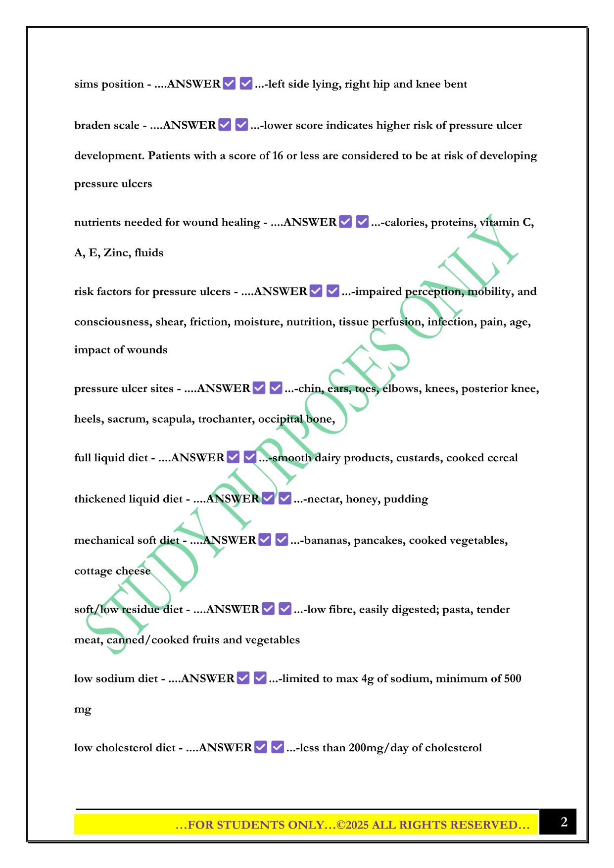 PN 1006 Final Review Exam 2025 Questions and Answers