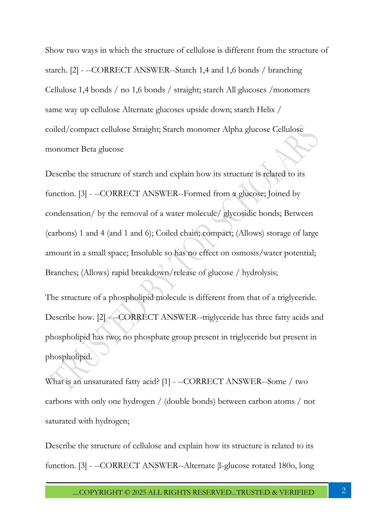 AQA A level Biology Revision Exam 2025 Questions and Answers