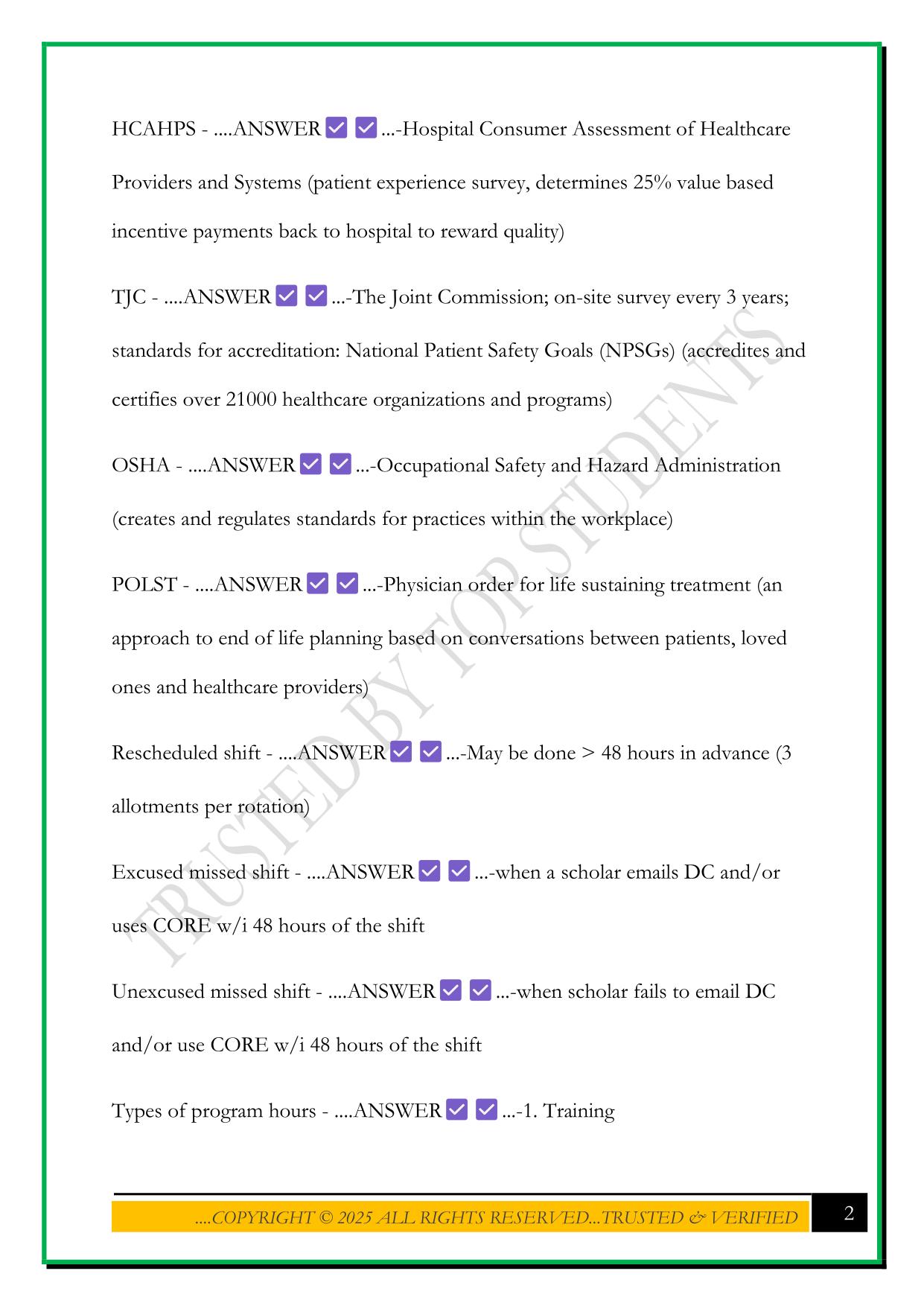 COPE HEALTH SCHOLARS STUDY GUIDE 2025 QUESTIONS AND ANSWERS