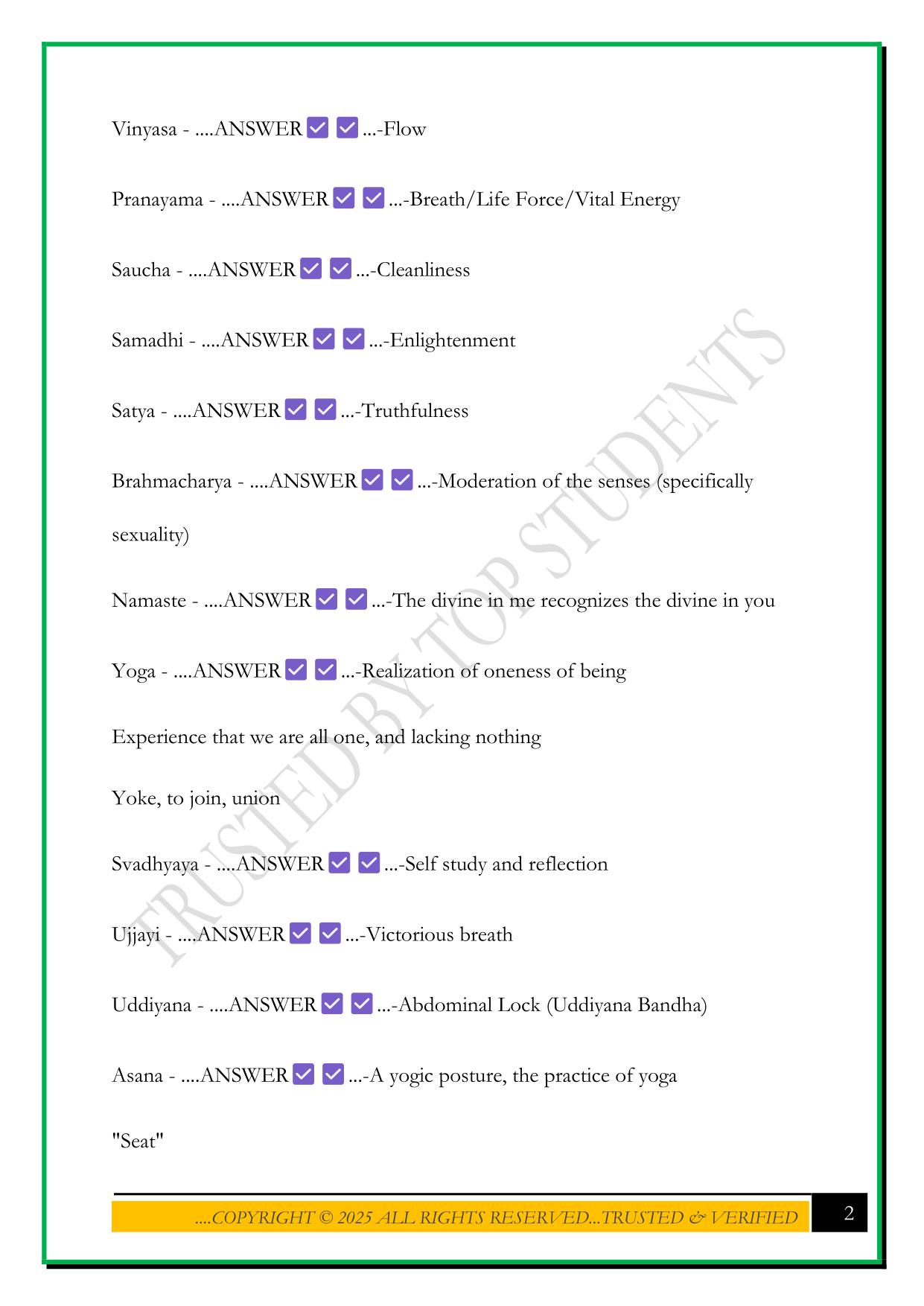 COREPOWER YOGA TEACHER TRAINING EXAM 2025 QUESTIONS AND ANSWERS