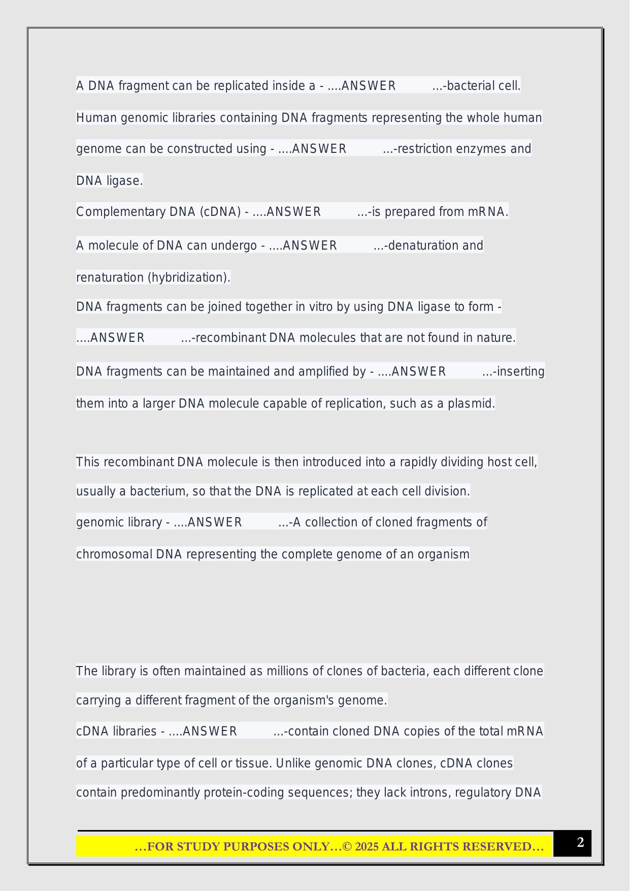 K324 IUPUI Biology Exam 2 2025 Questions and Answers