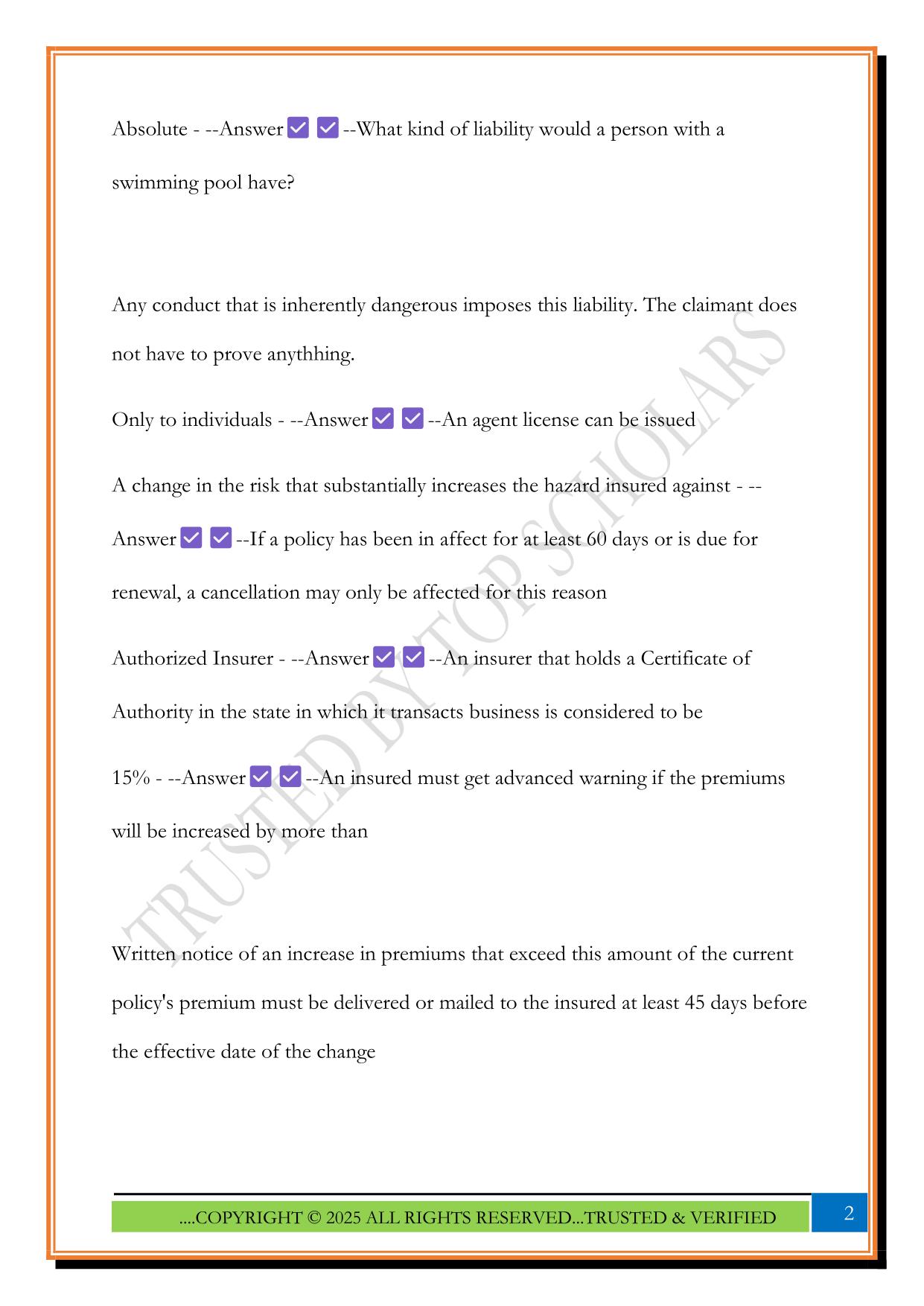 Georgia Adjuster Exam 2025 Questions and Answers