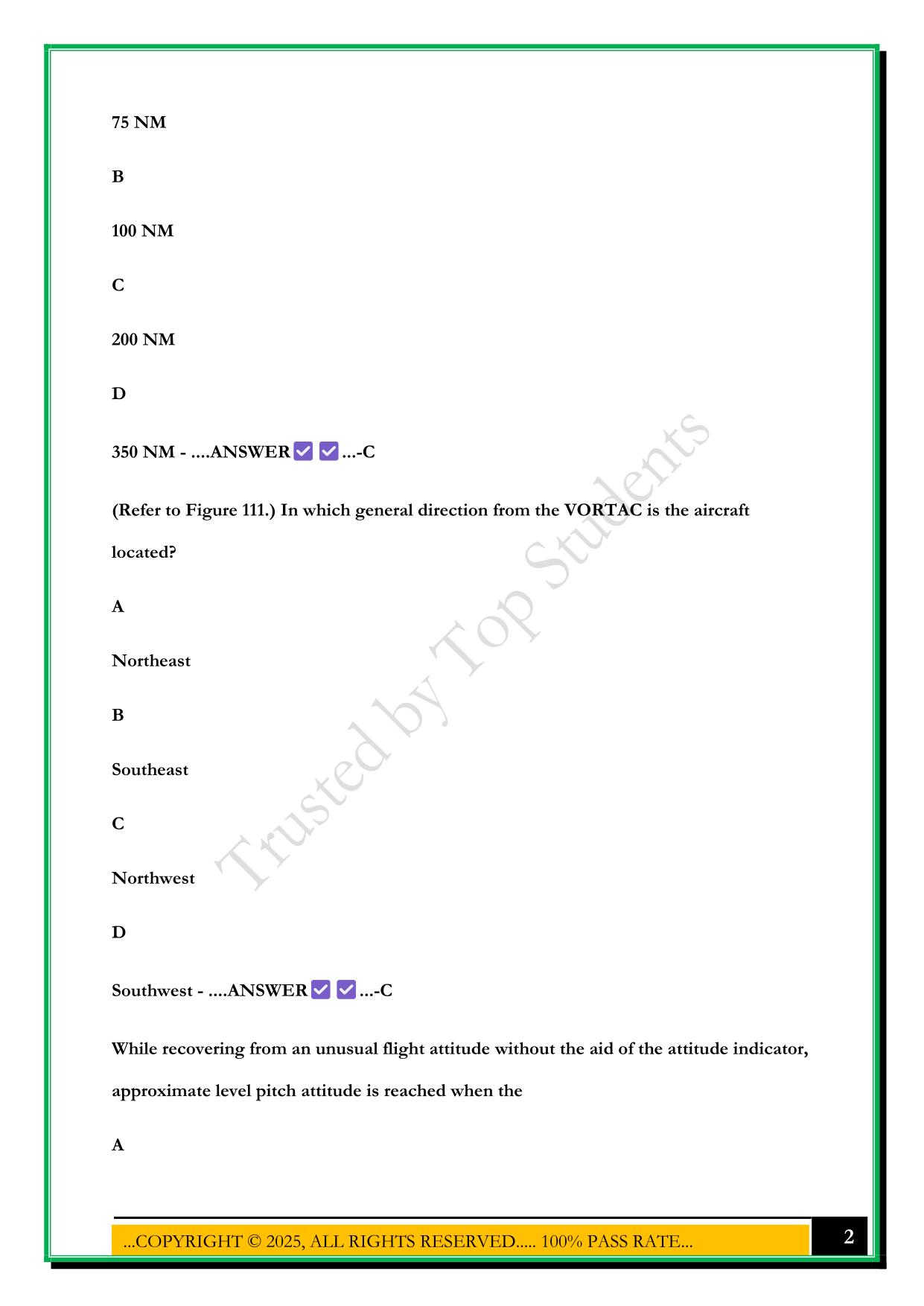 INSTRUMENT GROUND FINAL EXAM 2025 QUESTIONS AND ANSWERS