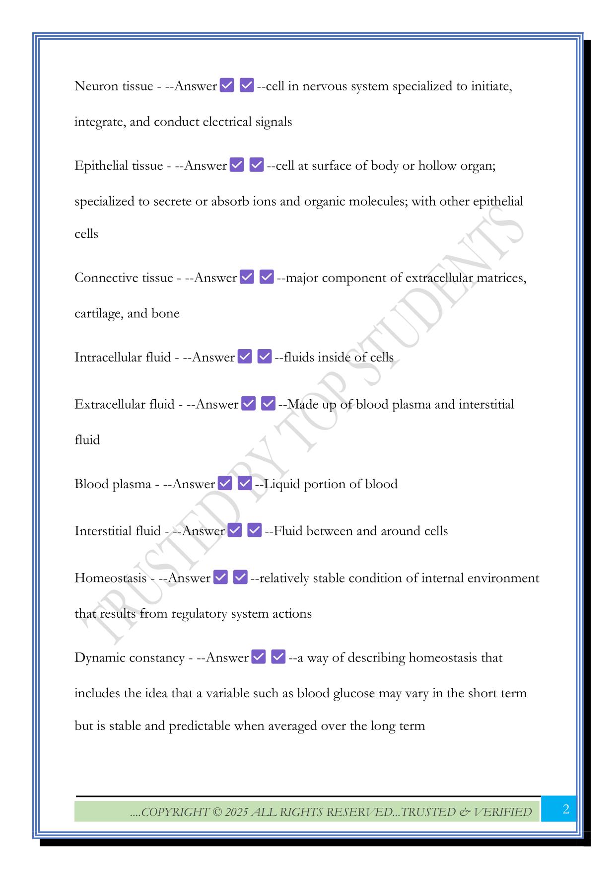 APHY 201 Exam 1 2025 Questions and Answers