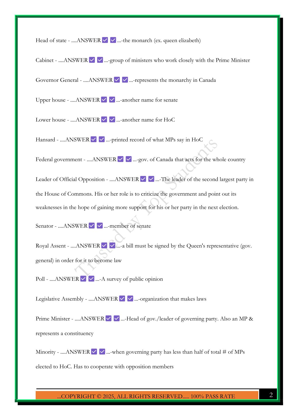 SOCIAL 9: PAT STUDY GUIDE 2025 QUESTIONS AND ANSWERS
