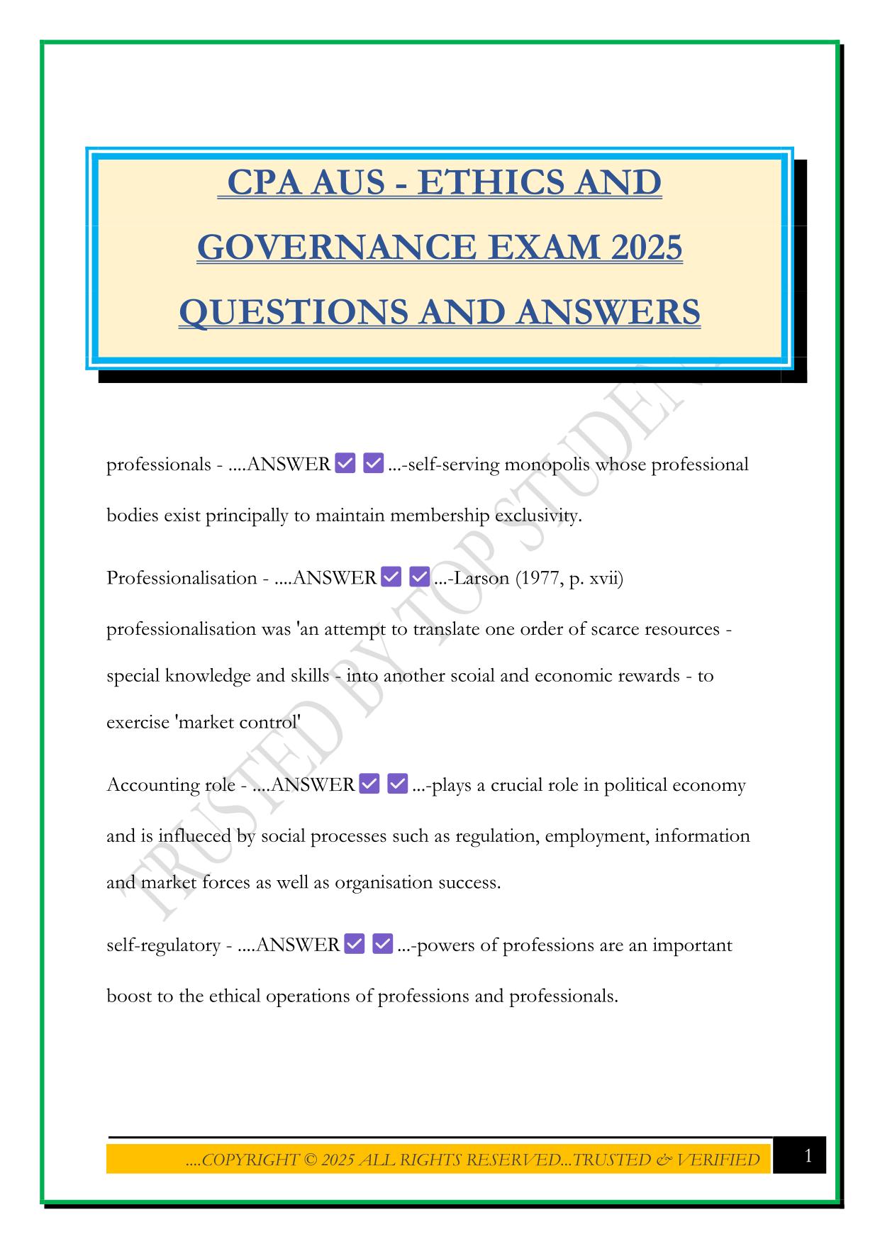 AICPA Bundled Exams Questions and Answers |100% Pass |Verified and Updated