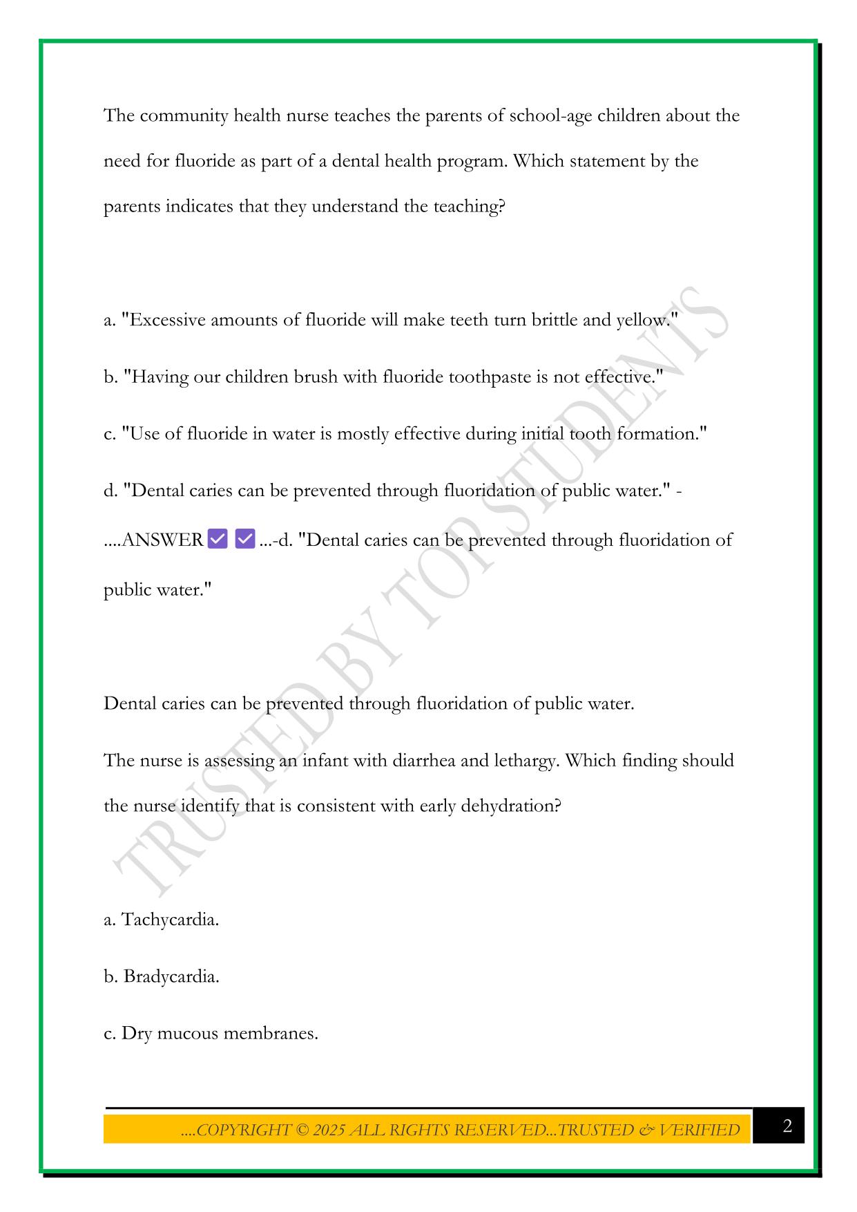 PEDIATRICS HESI PRACTICE EXAM (EVOLVE) 2025 QUESTIONS AND ANSWERS