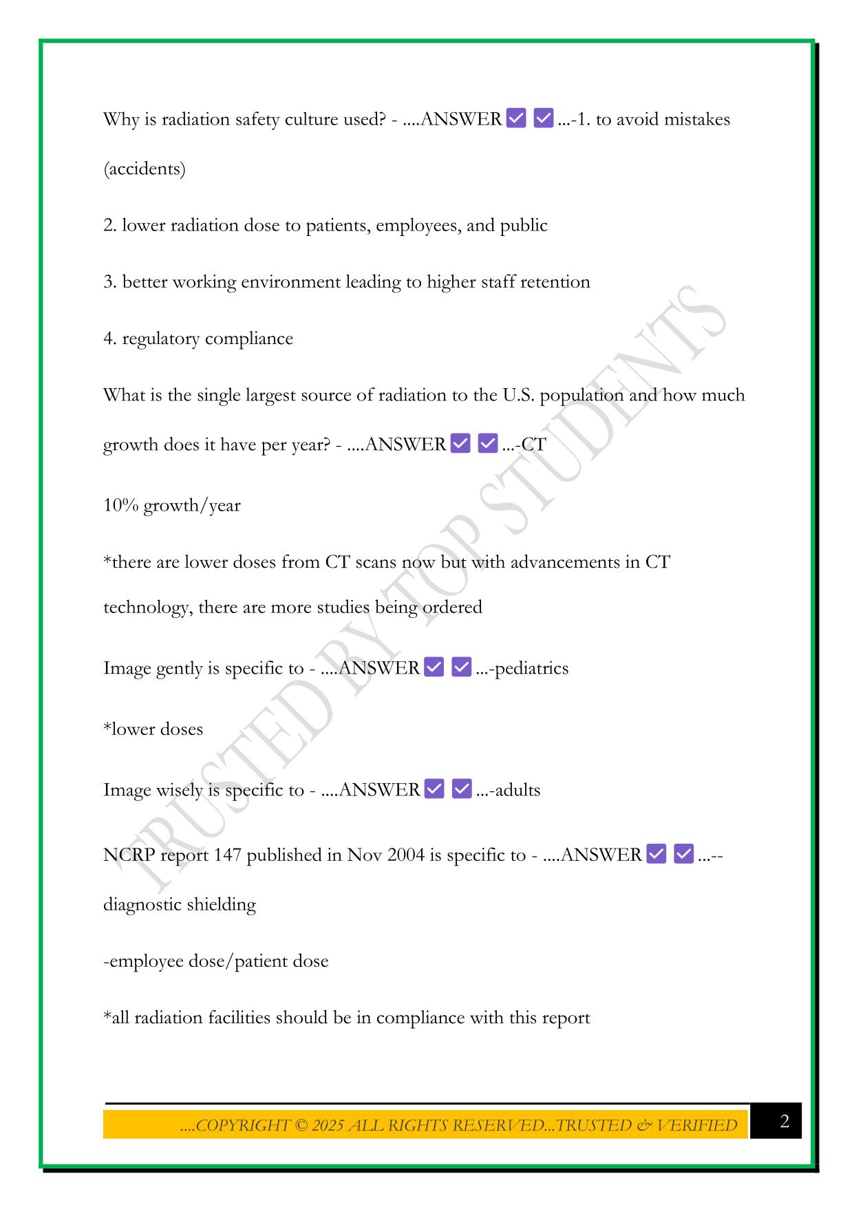 HEALTH PHYSICS EXAM 1 2025 QUESTIONS AND ANSWERS