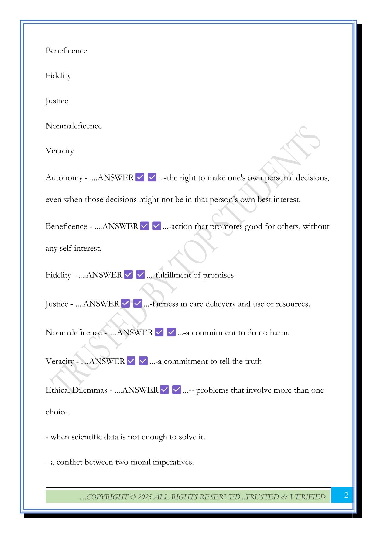 Role of the Nurse ATI study Guide 2025 Questions and Answers