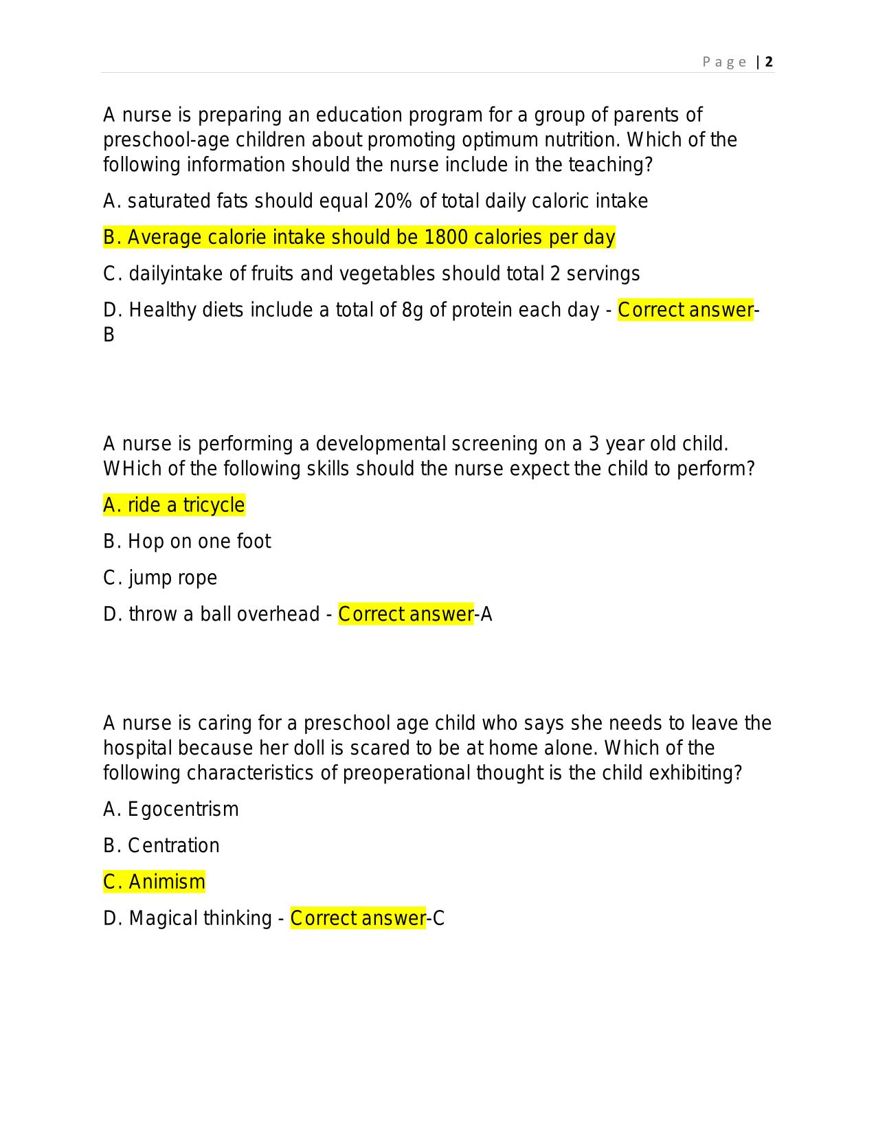 ATI NURSING CARE OF CHILDREN PROCTORED EXAM VERSION 2 2025 QUESTIONS AND ANSWERS.