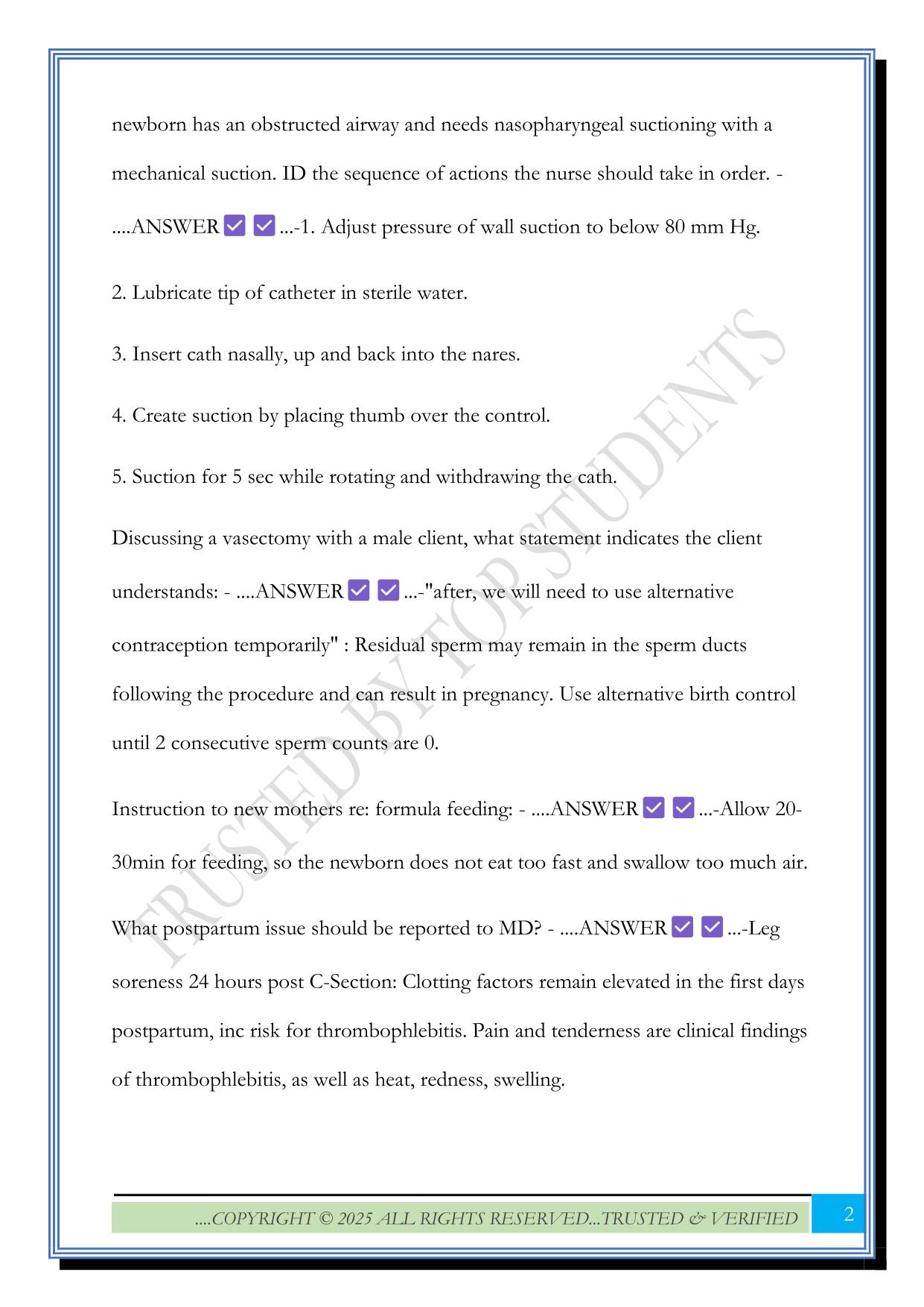 Maternity ATI Review 2025 Questions and Answers |100% Solved