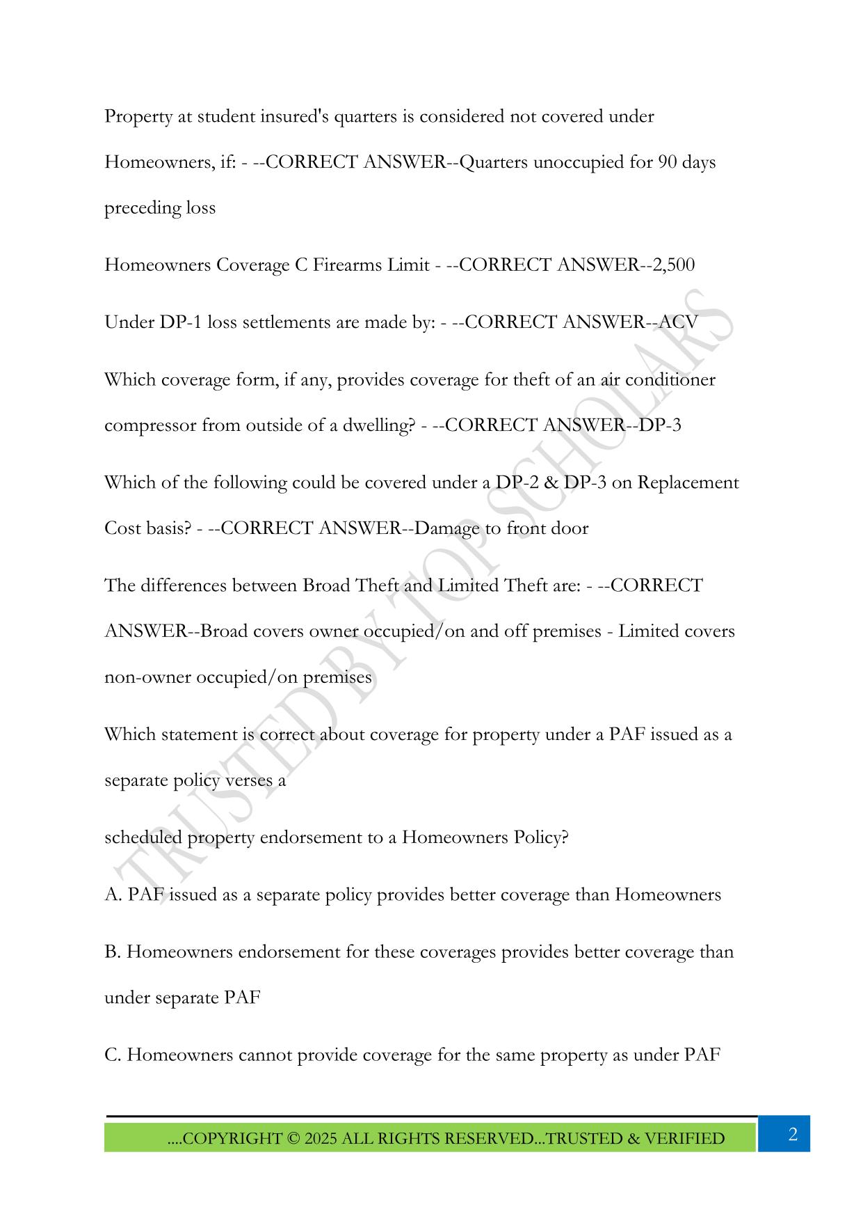 General Lines 2-20 FL Exam 2025 Questions and Answers