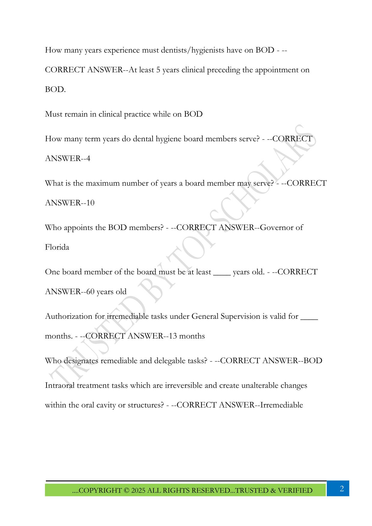FLORIDA DENTAL LAWS AND RULES EXAM 2025 QUESTIONS AND ANSWERS