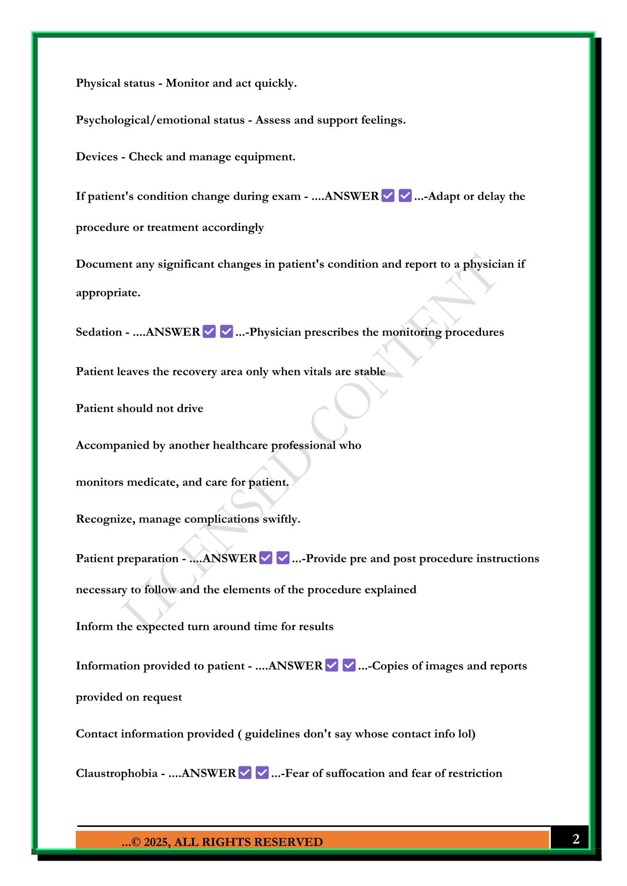 CAMRT BEST PRACTICE GUIDELINES 2025 QUESTIONS AND ANSWERS