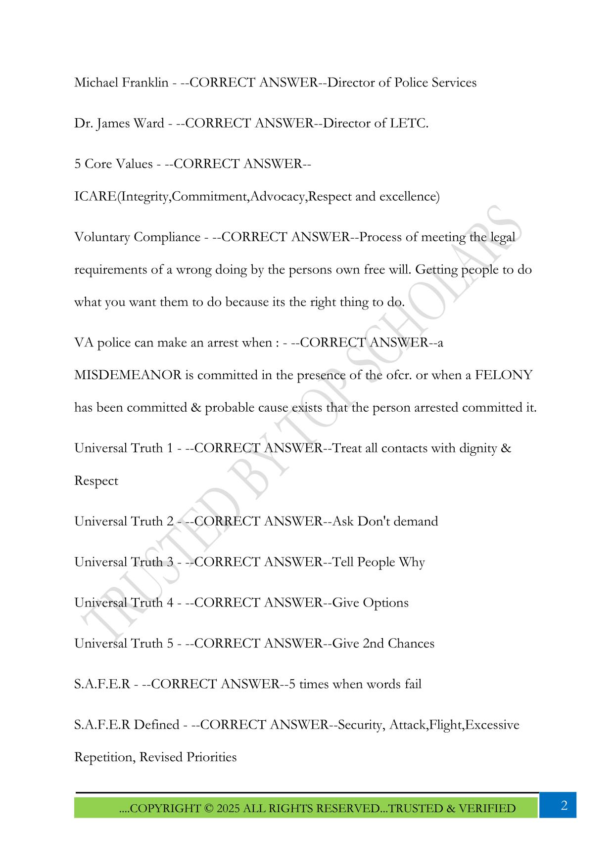 VA LETC Week 1 Exam 2025 Questions and Answers