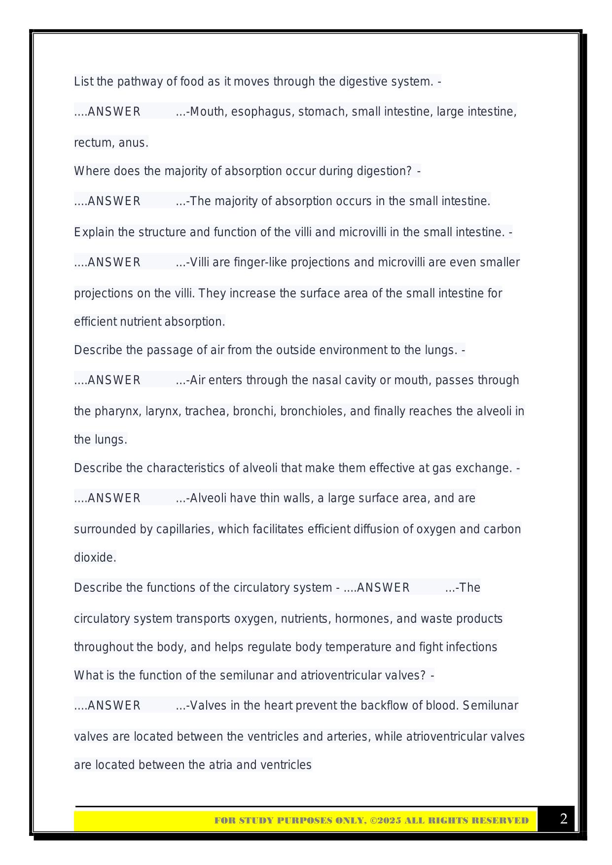 Bio 100 exam 4 AHC 2025 Questions and Answers