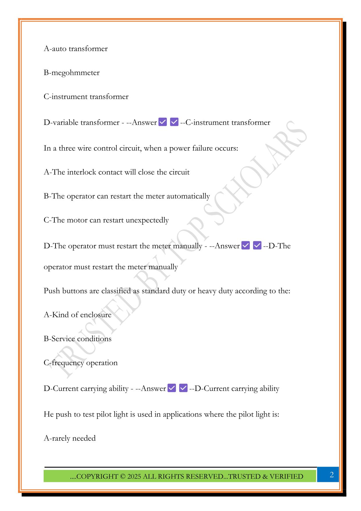 CWEA E/I Level 3 Exam 2025 Questions and Answers