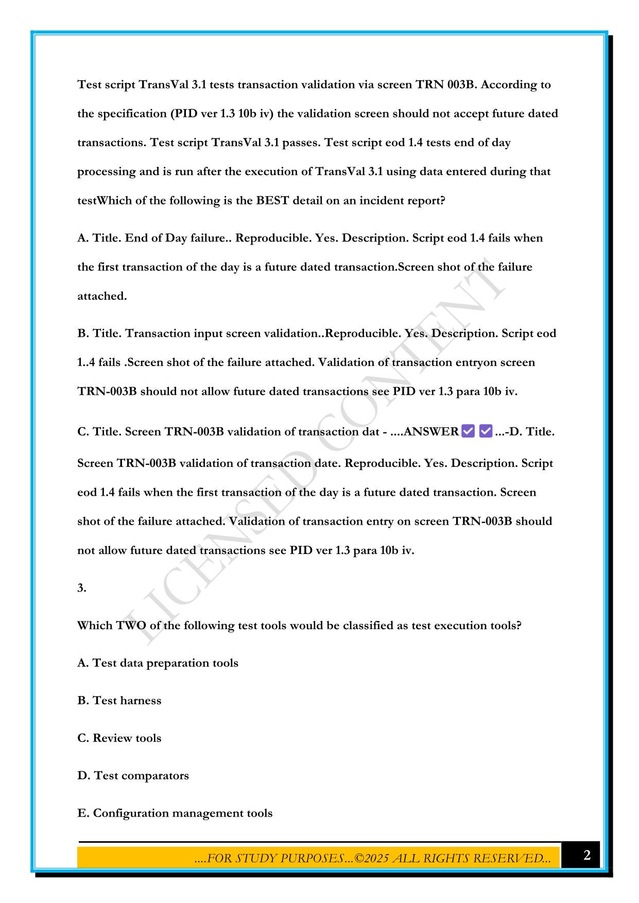 ISTQB FOUNDATION LEVEL CTFL_001 EXAM 2025 QUESTIONS AND ANSWERS