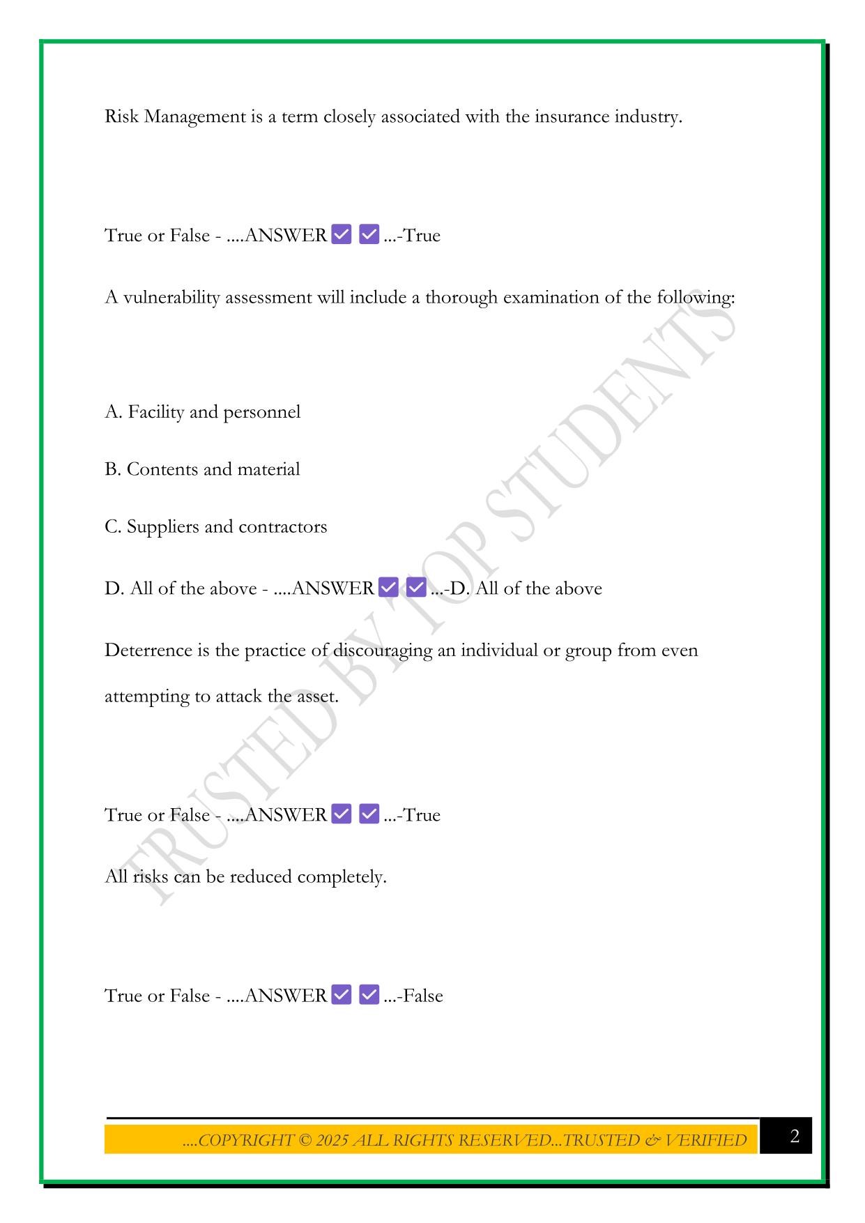 CPO TEST 2025 QUESTIONS AND ANSWERS