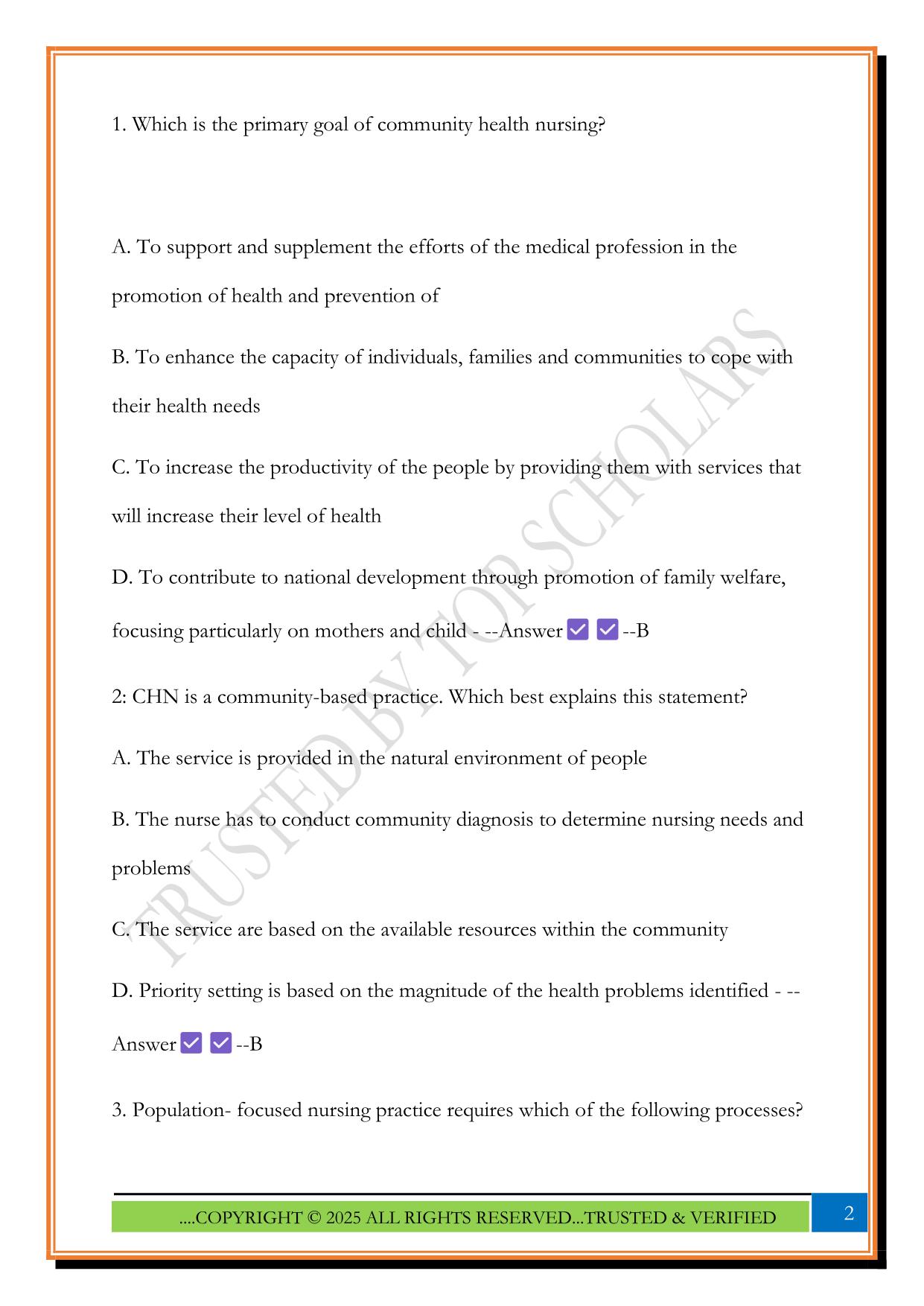 Final Community NCLEX questions 2025 with Answers