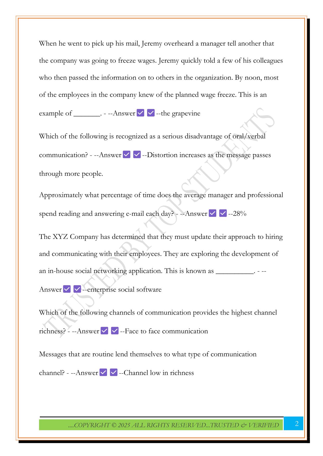 MGMT 311 Final Exam 2025 Questions and Answers