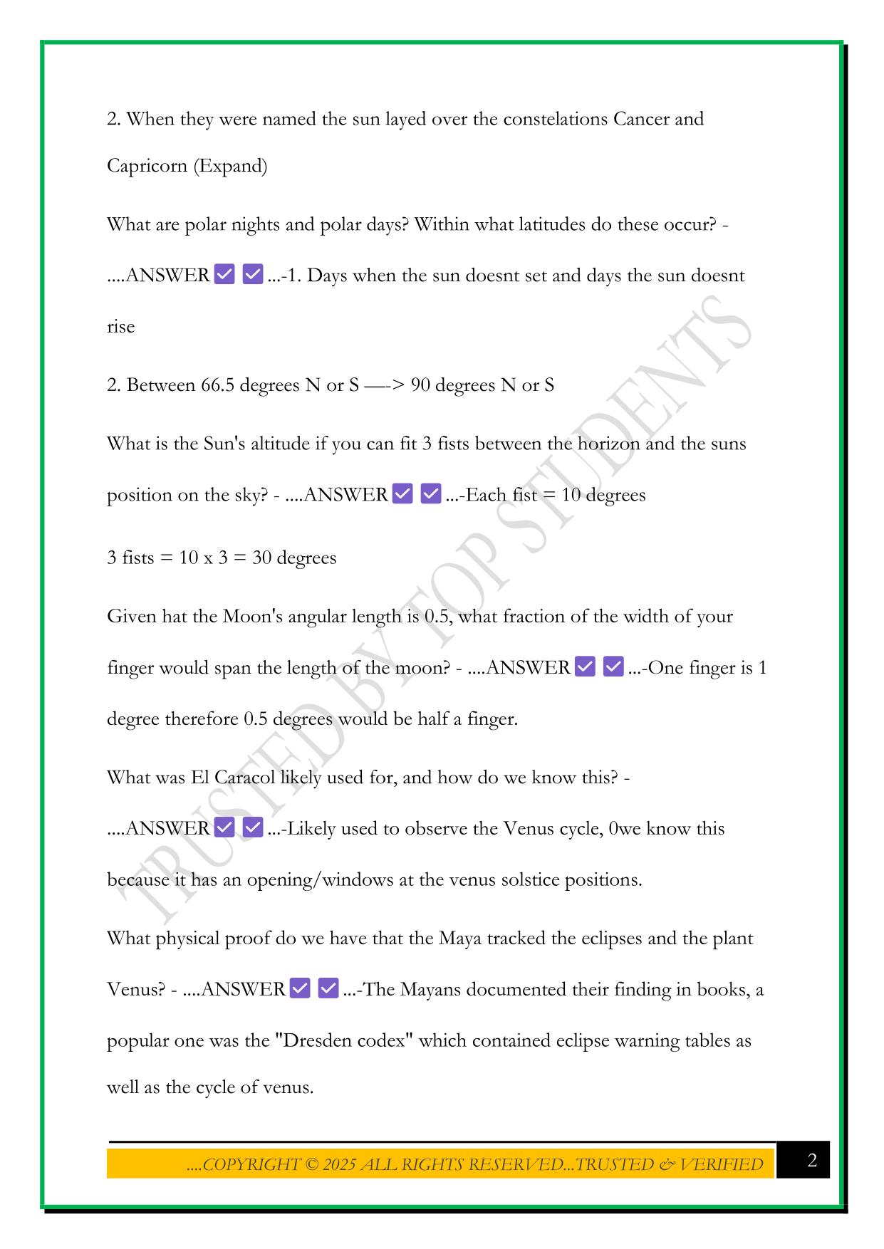 NATS 1745 MIDTERM REVIEW EXAM 2025 QUESTIONS AND ANSWERS