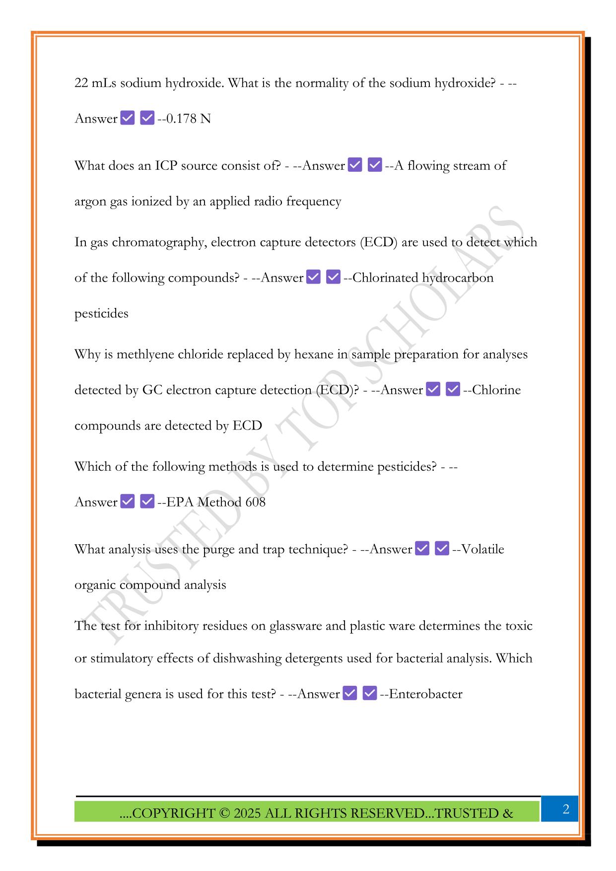 CWEA - Lab Analyst III Exam 2025 Questions and Answers