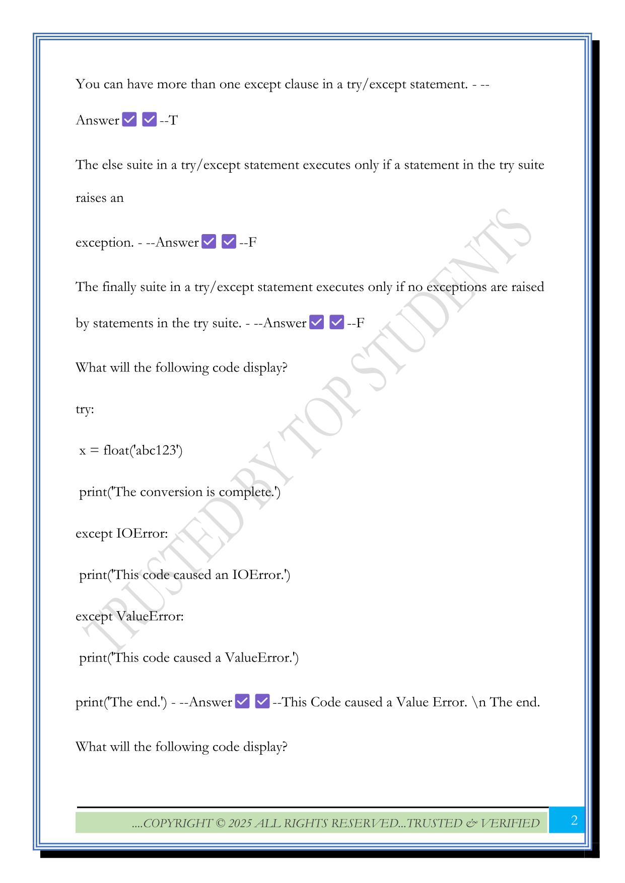 INSY 3300 - Final EXAM (T and F and MC) (75 Questions) with Correct Answers